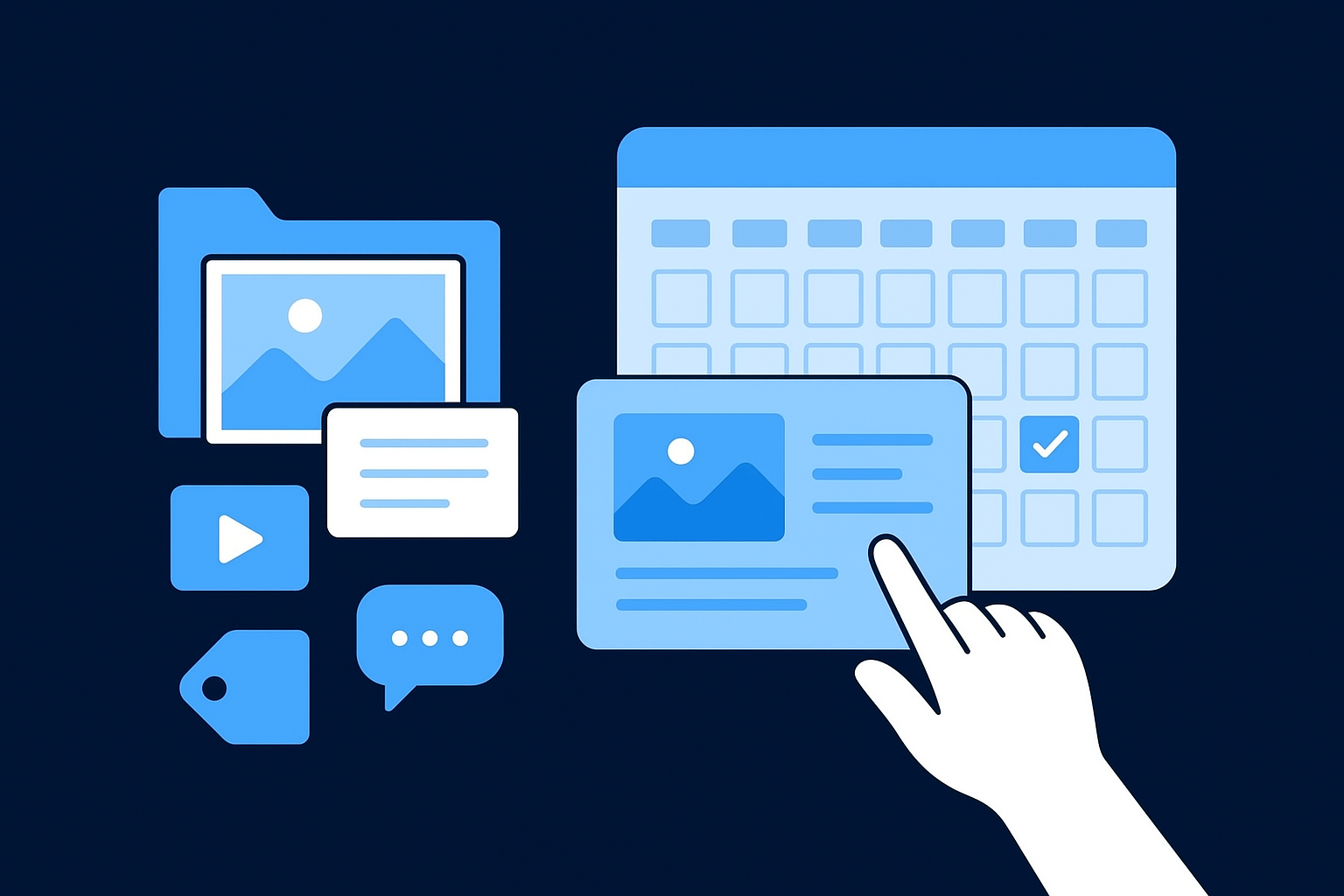 Build your media library and plan your calendar