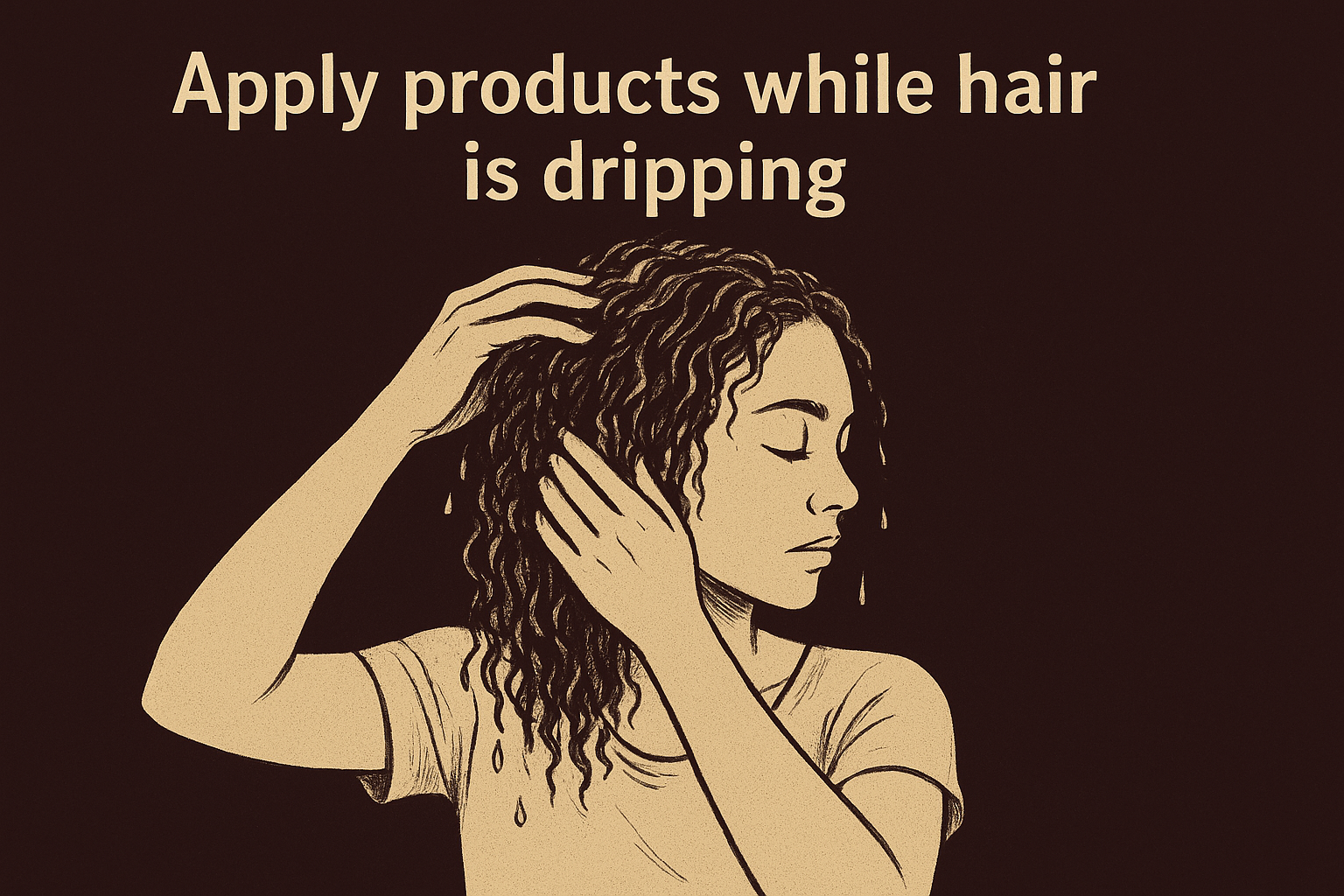 Apply products while hair is dripping