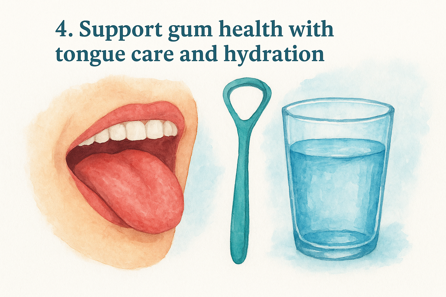 4. Support gum health with tongue care and hydration