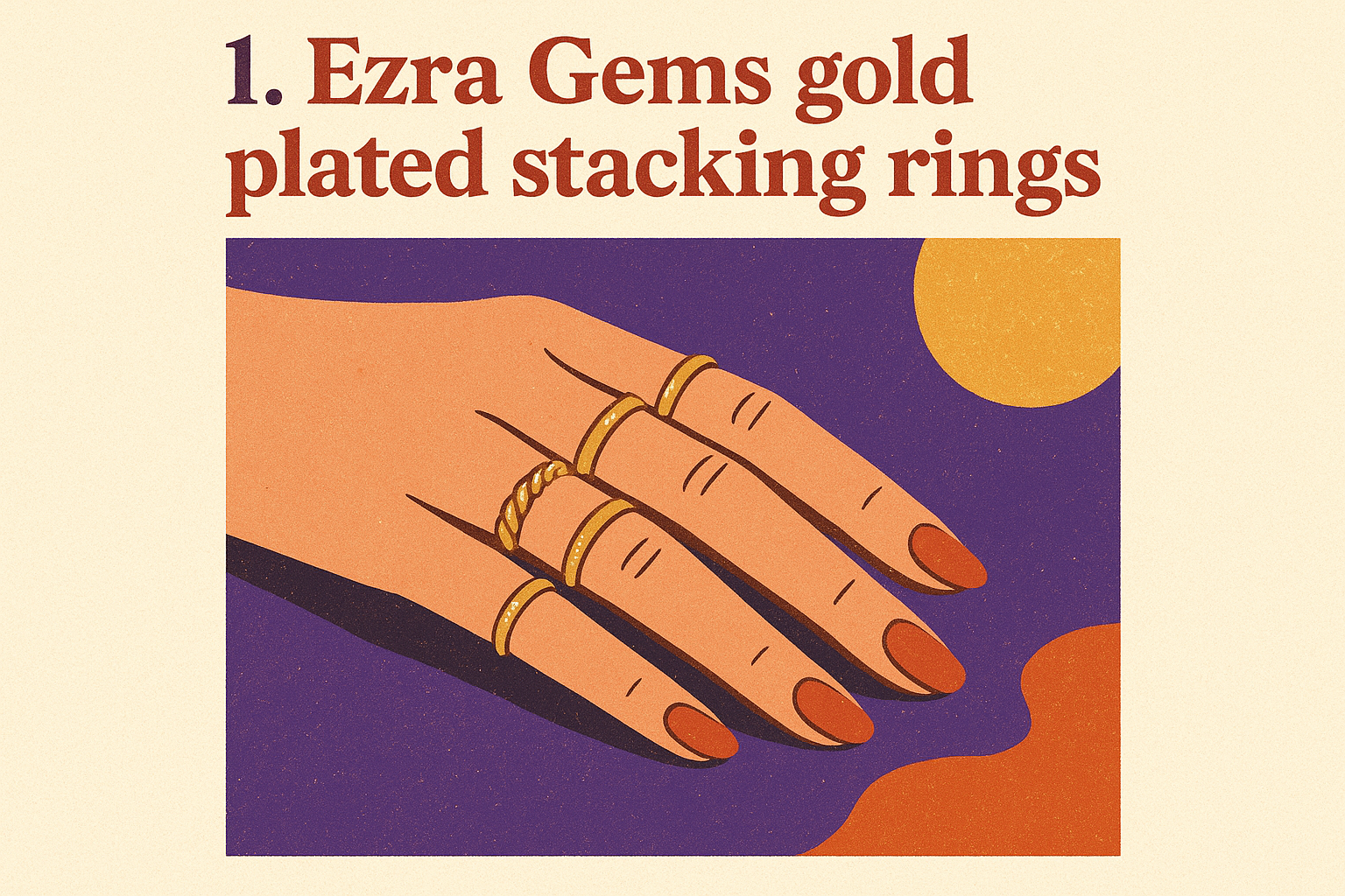 1. Ezra Gems gold plated stacking rings