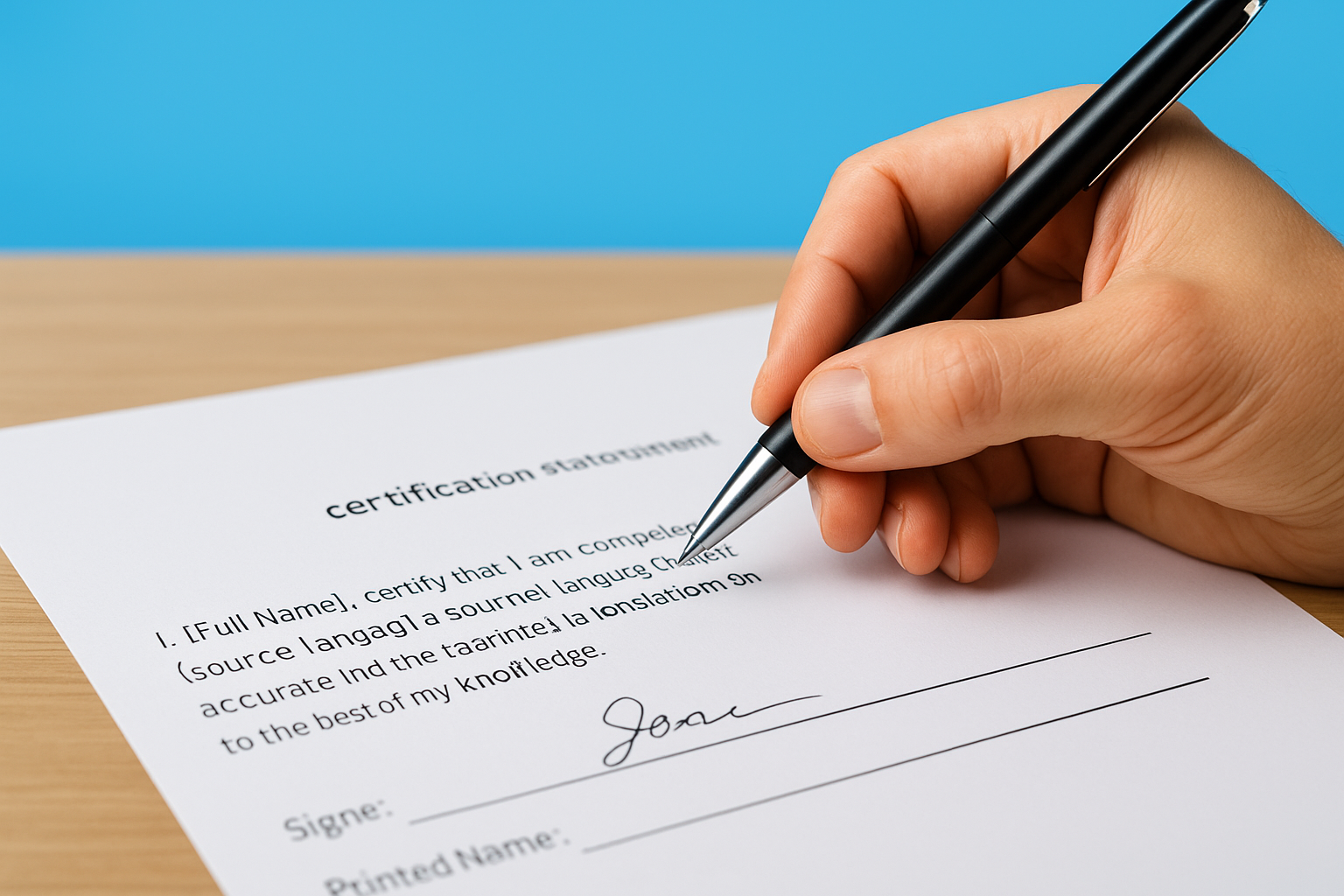 The certification statement requirement