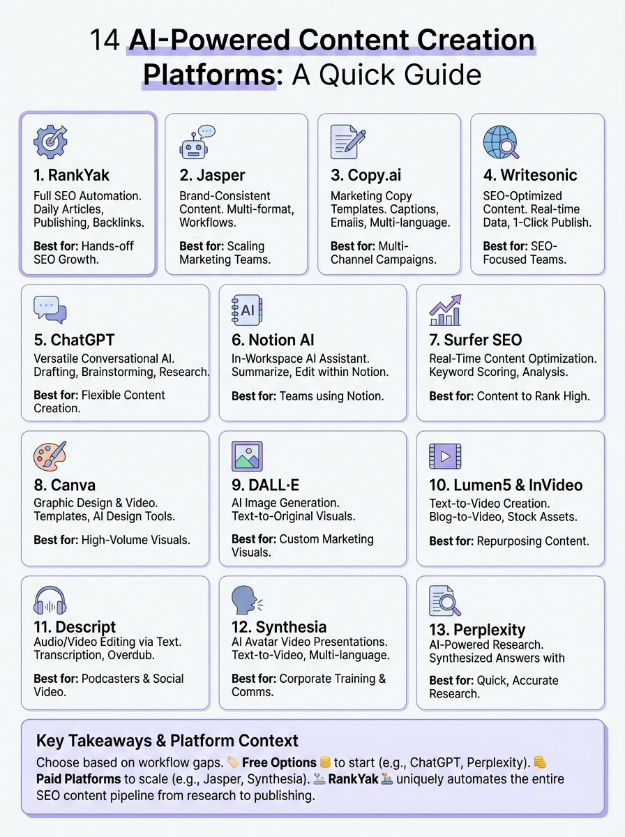 ai powered content creation platform infographic