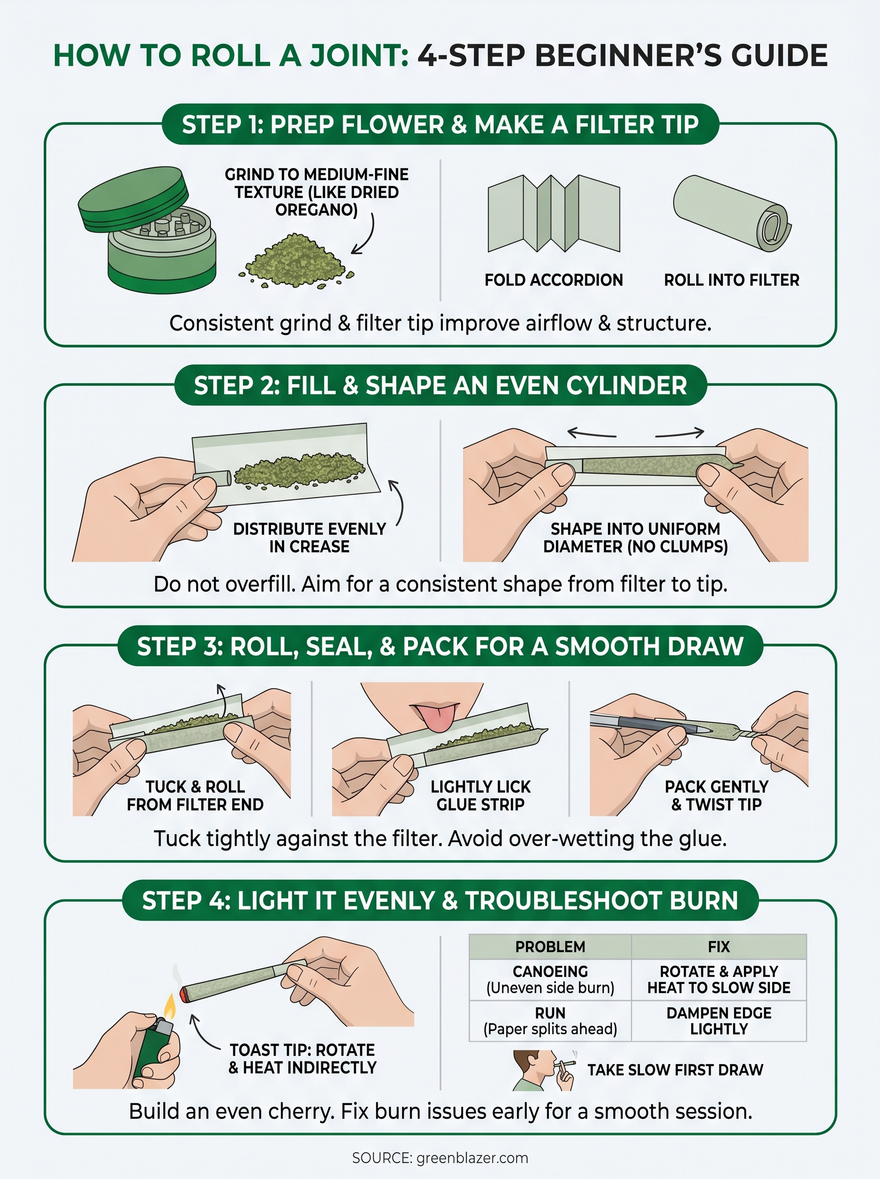 how to roll a joint infographic