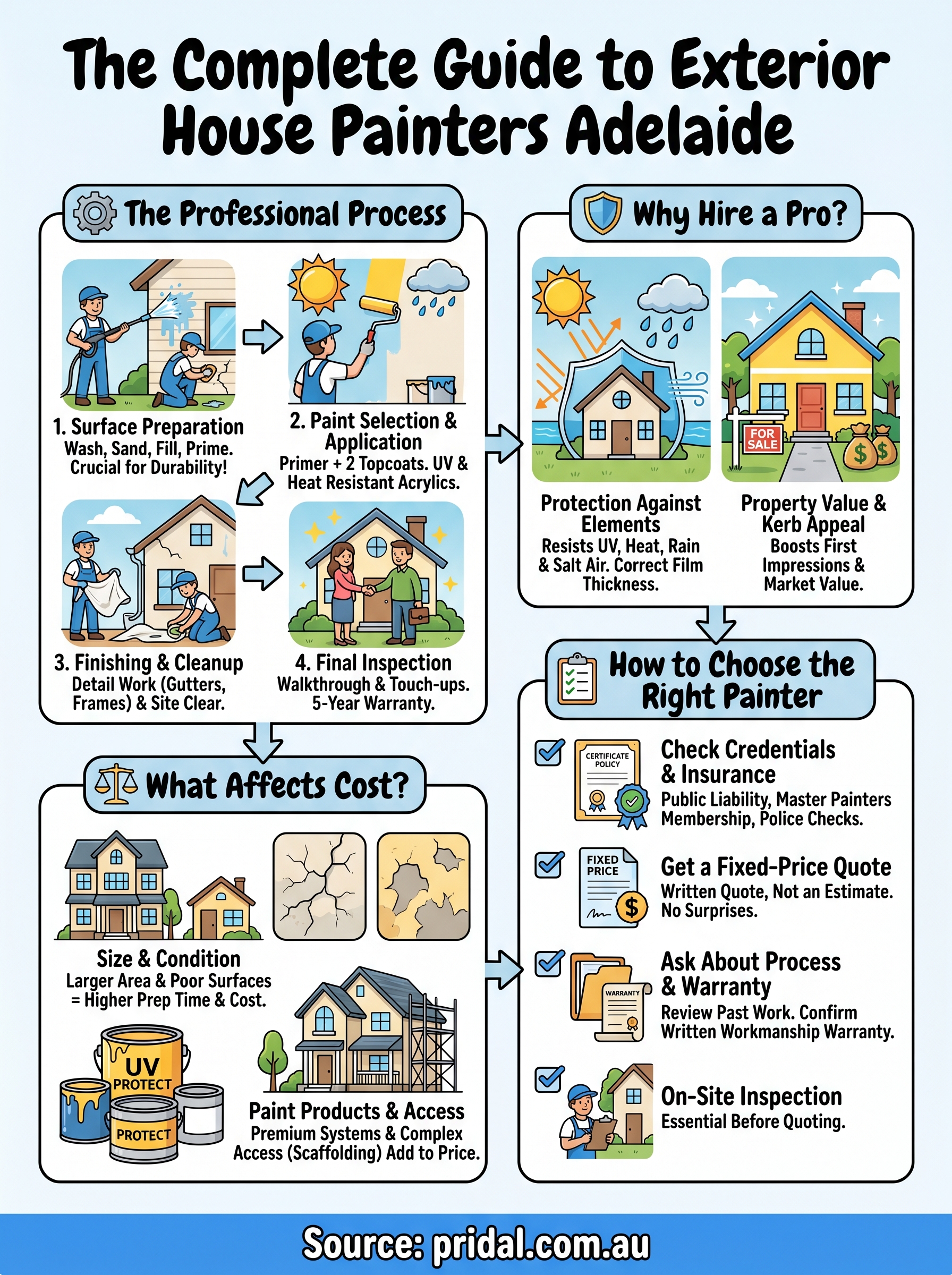 exterior house painters adelaide infographic