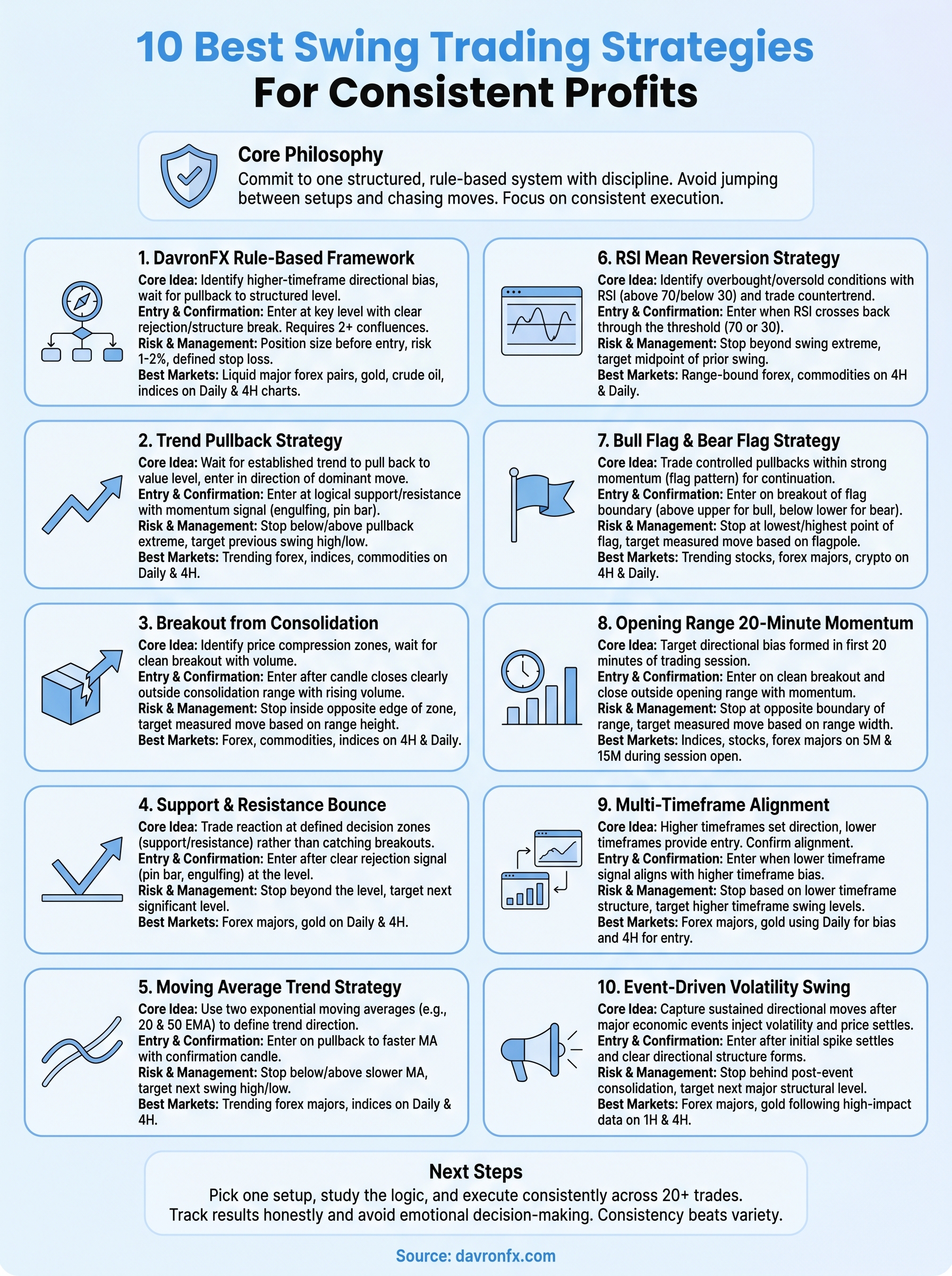 best swing trading strategies infographic