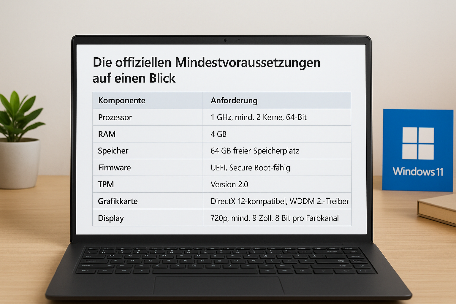 Die offiziellen Mindestvoraussetzungen auf einen Blick