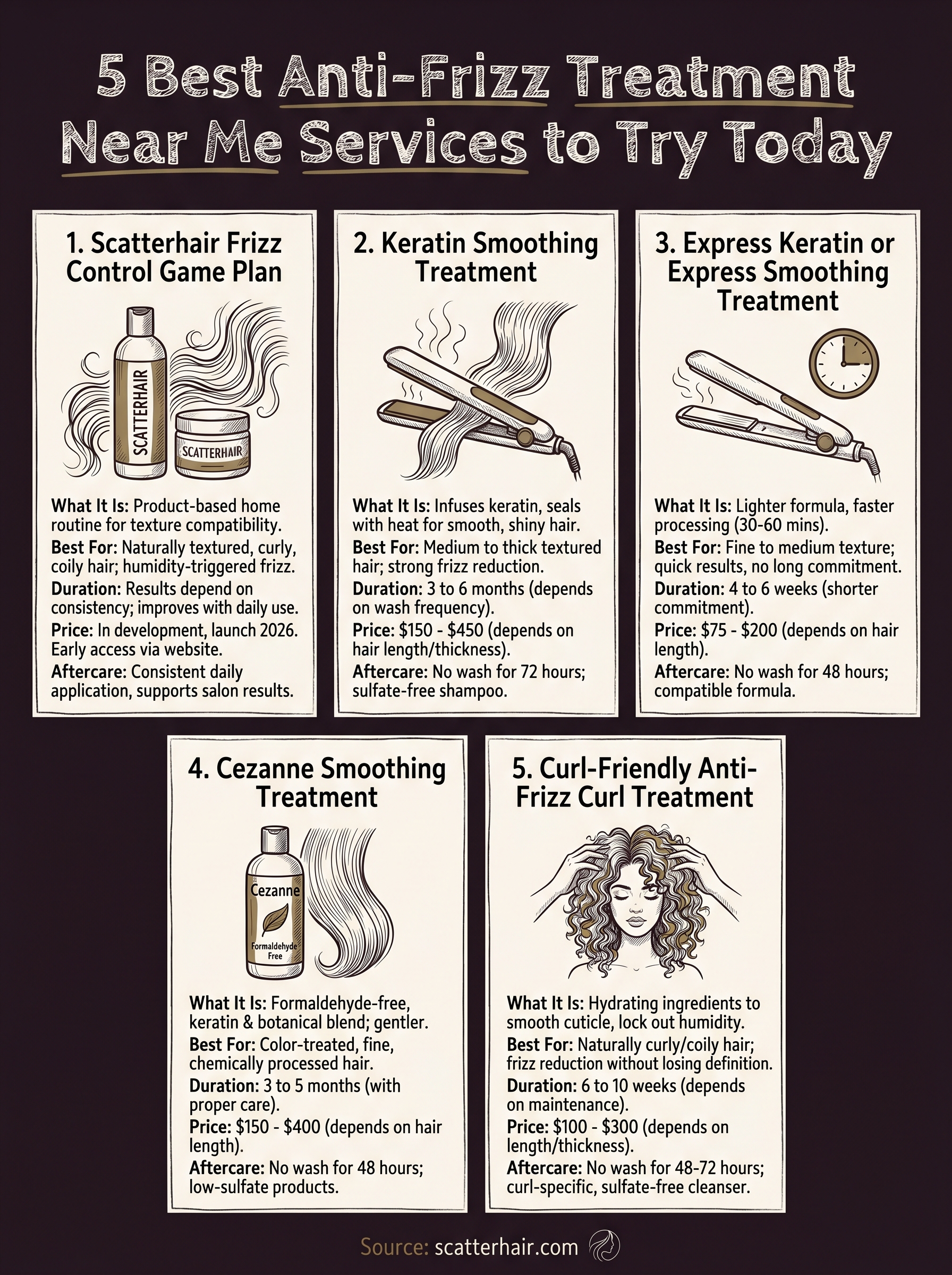 anti frizz treatment near me infographic