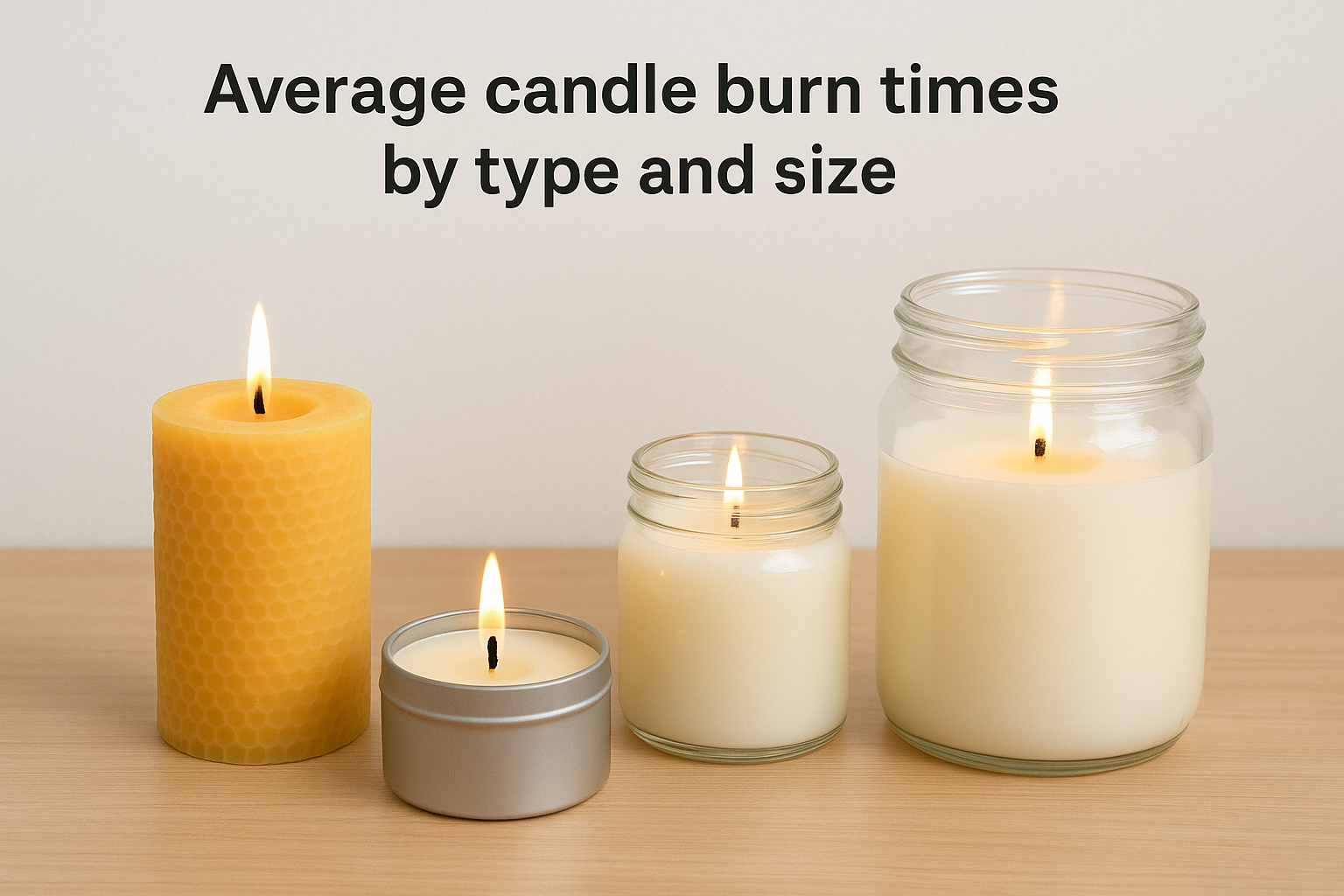 Average candle burn times by type and size