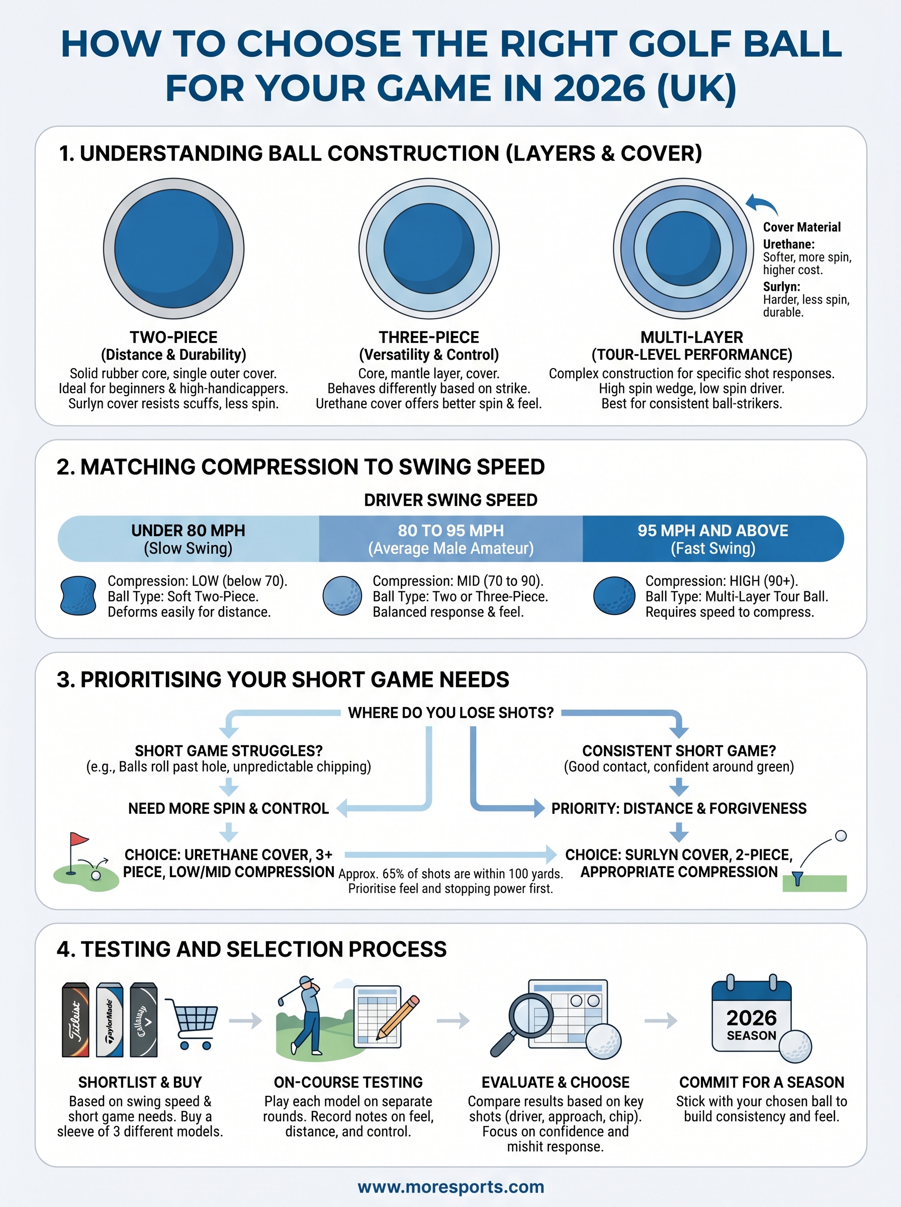 how to choose the right golf ball infographic