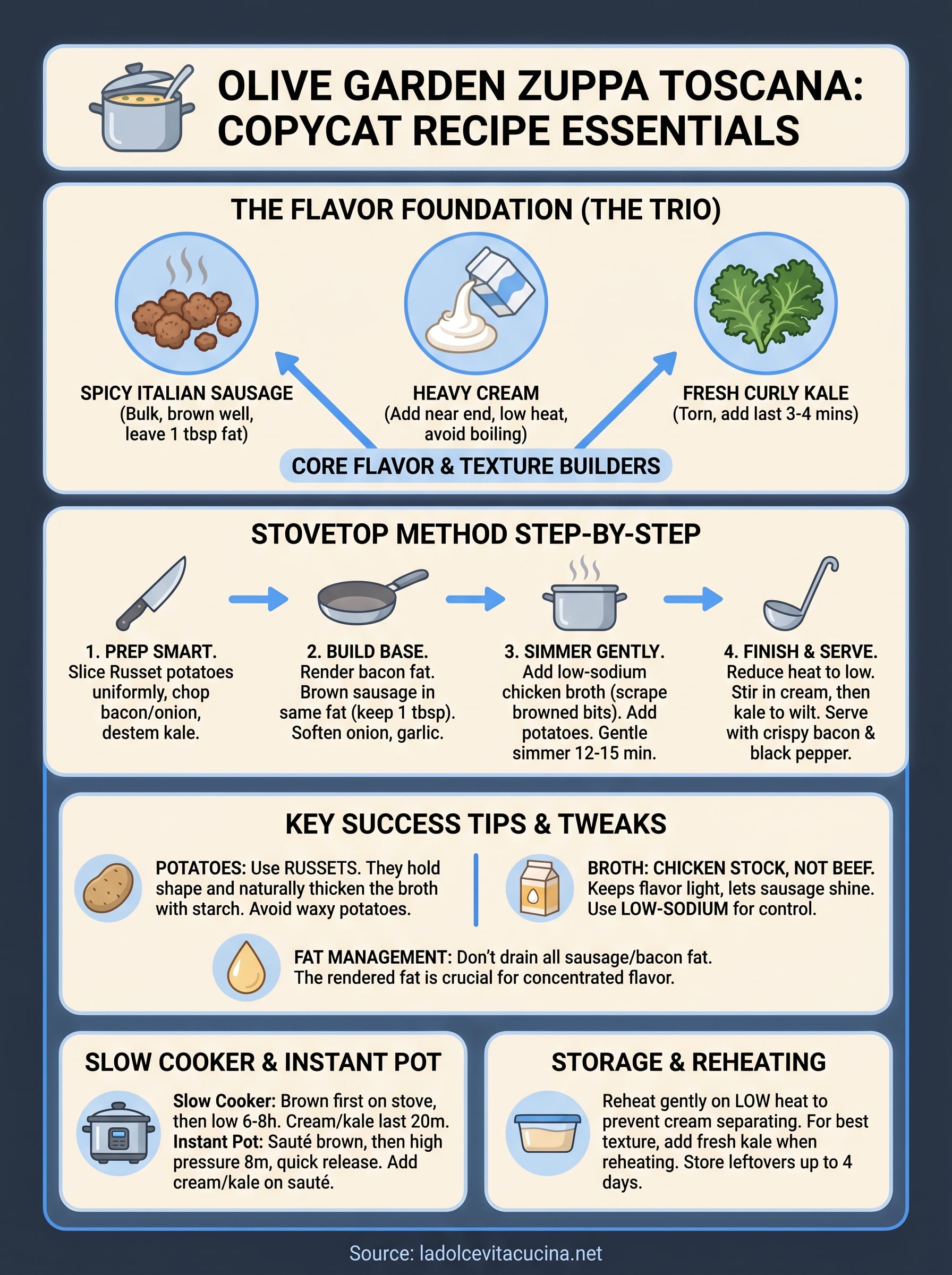 olive garden zuppa toscana recipe infographic