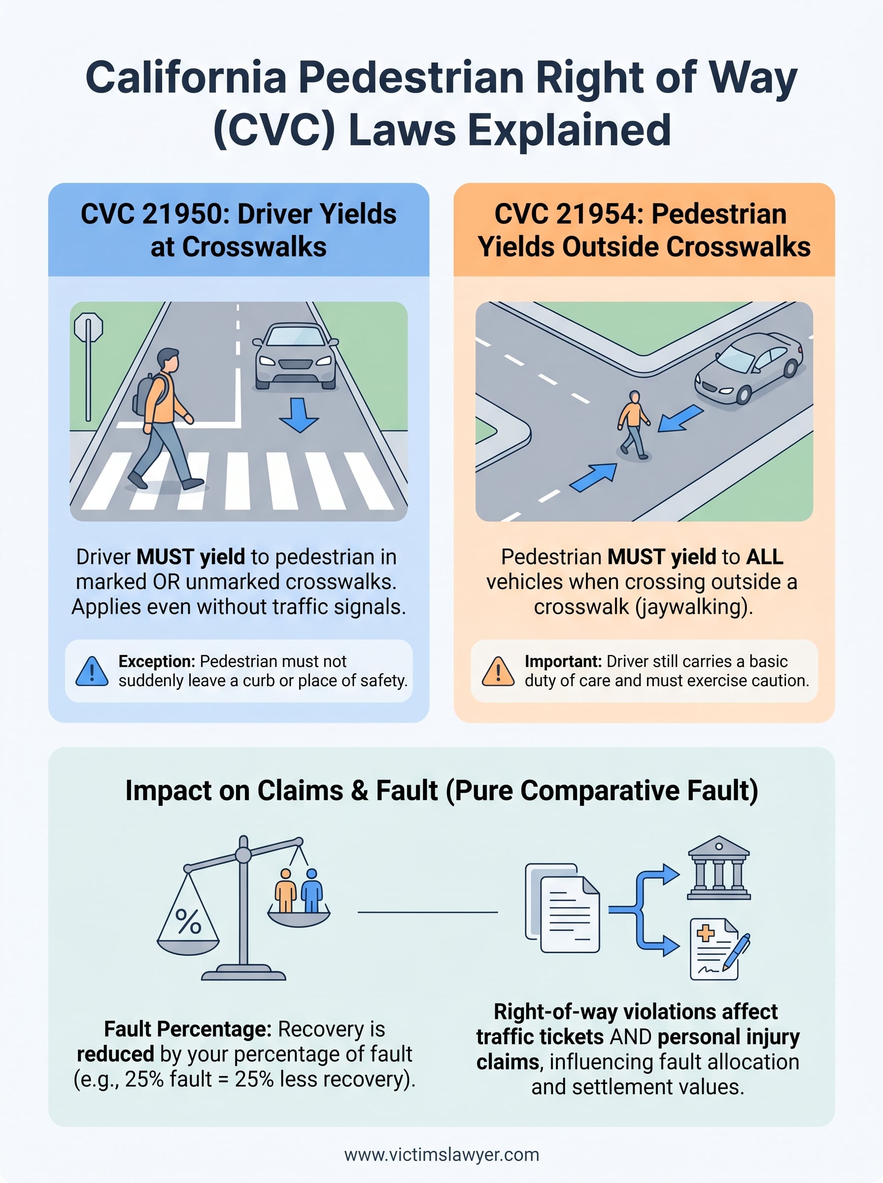 california vehicle code pedestrian right of way infographic