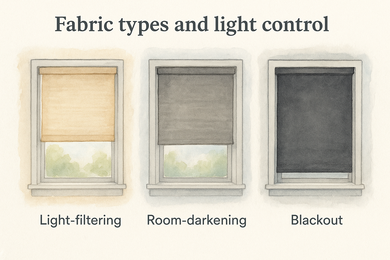 Fabric types and light control