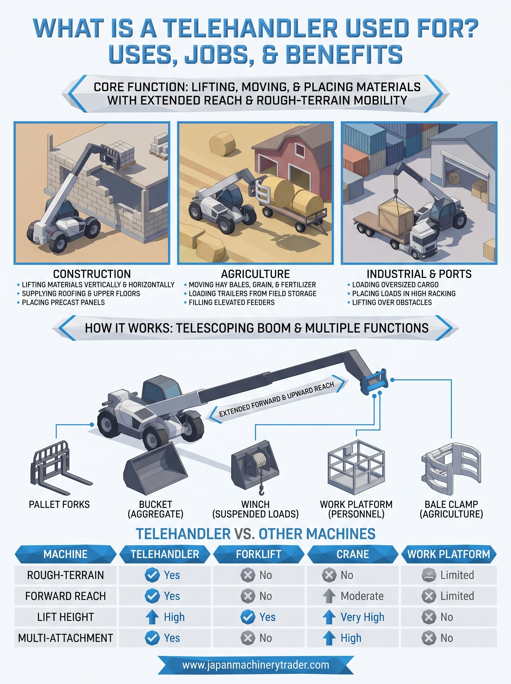 what is a telehandler used for infographic