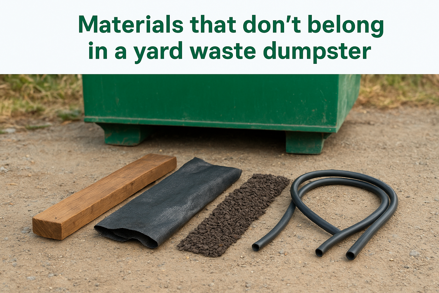 Materials that don't belong in a yard waste dumpster