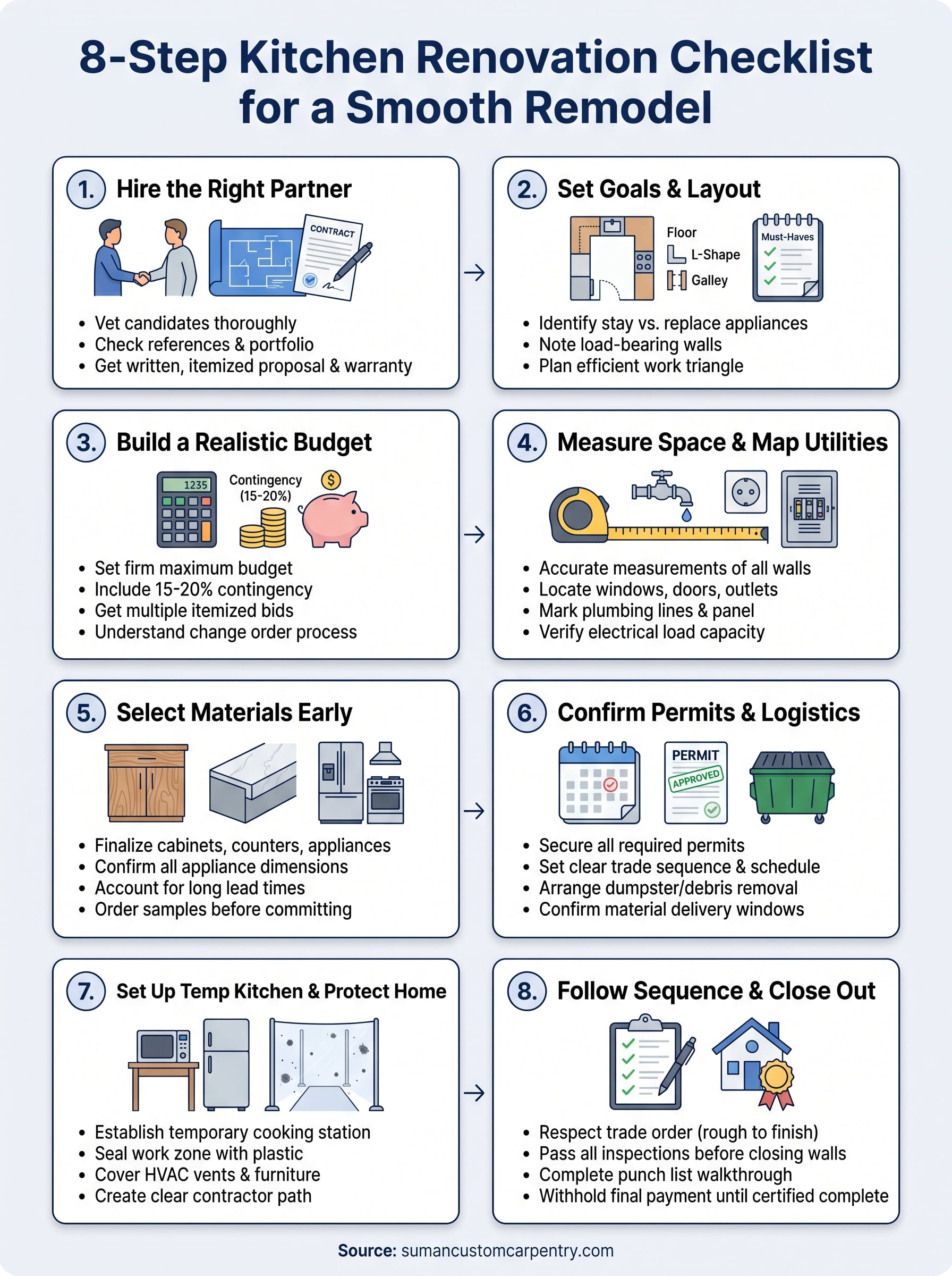 kitchen renovation checklist infographic