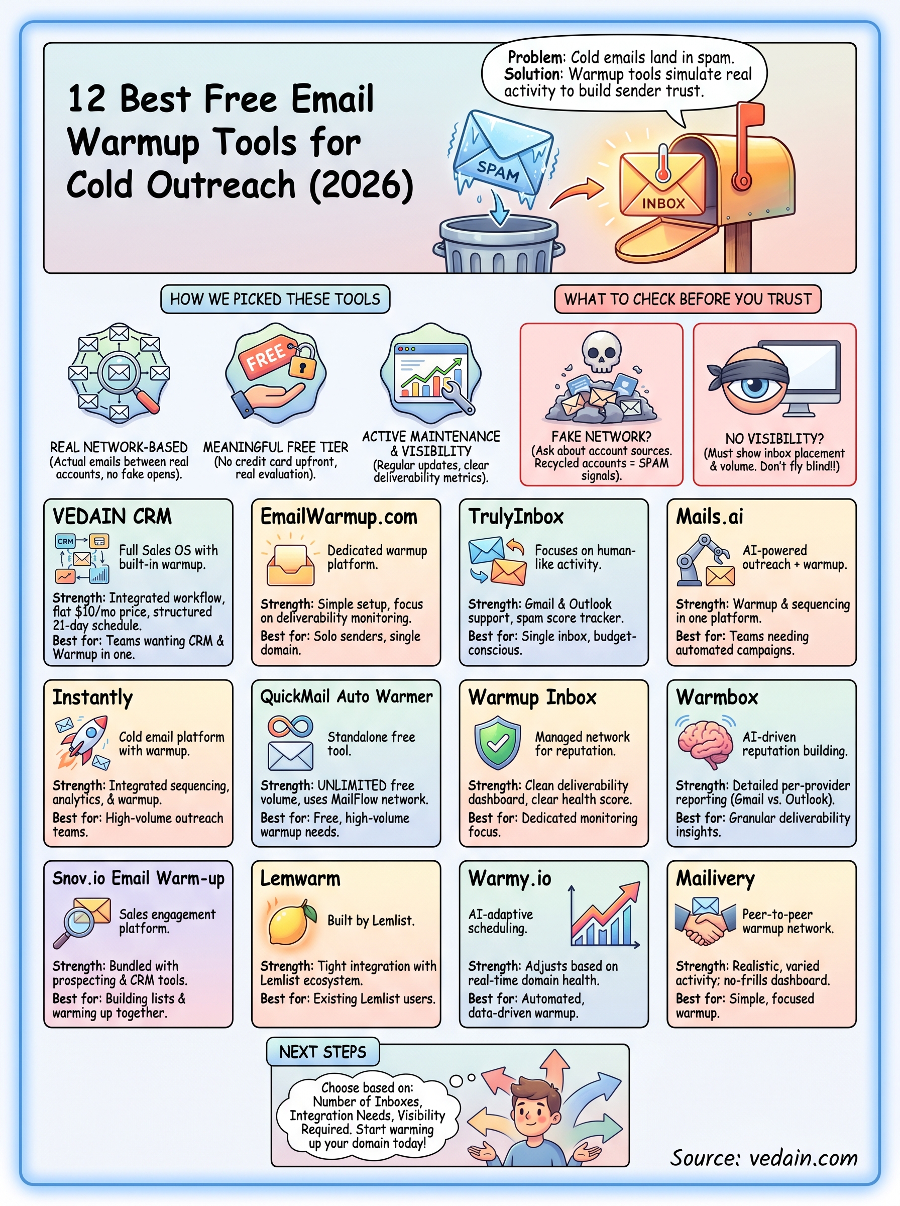 free email warmup tools infographic