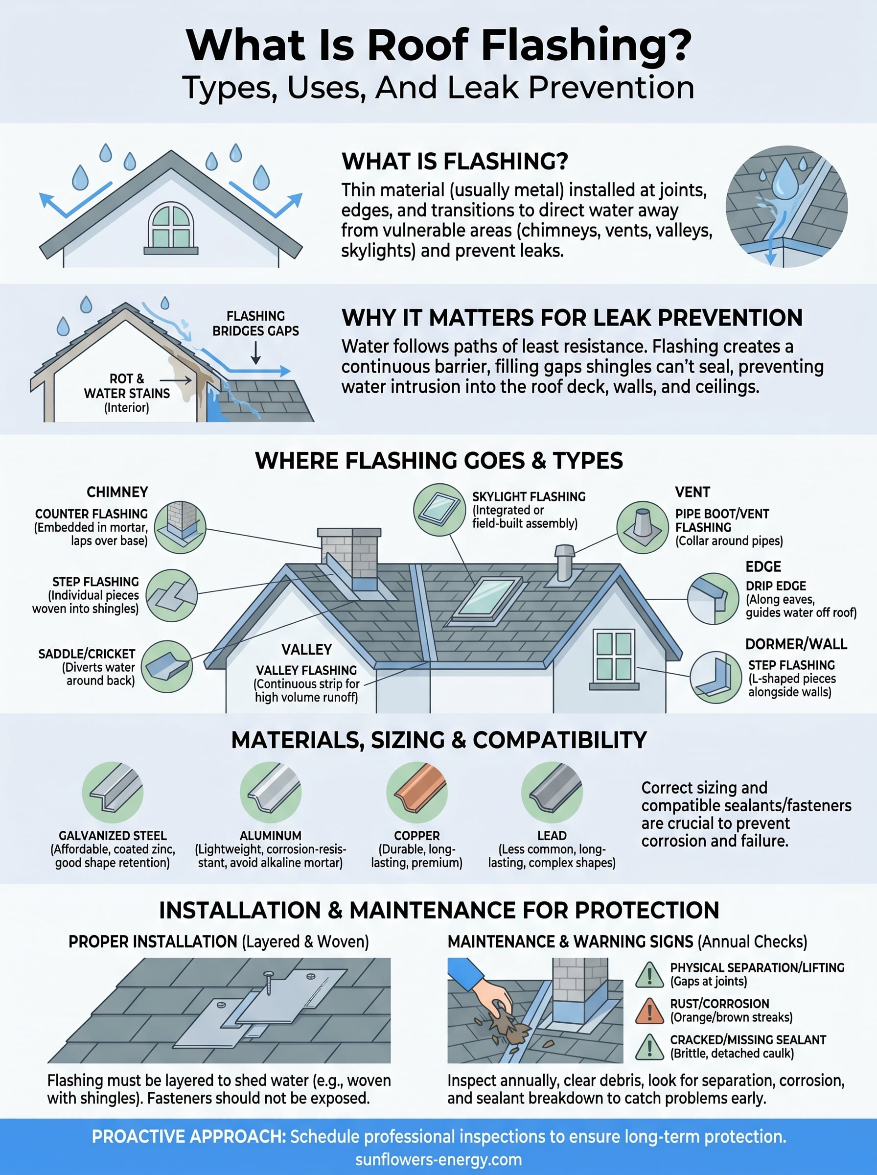 what is roof flashing infographic