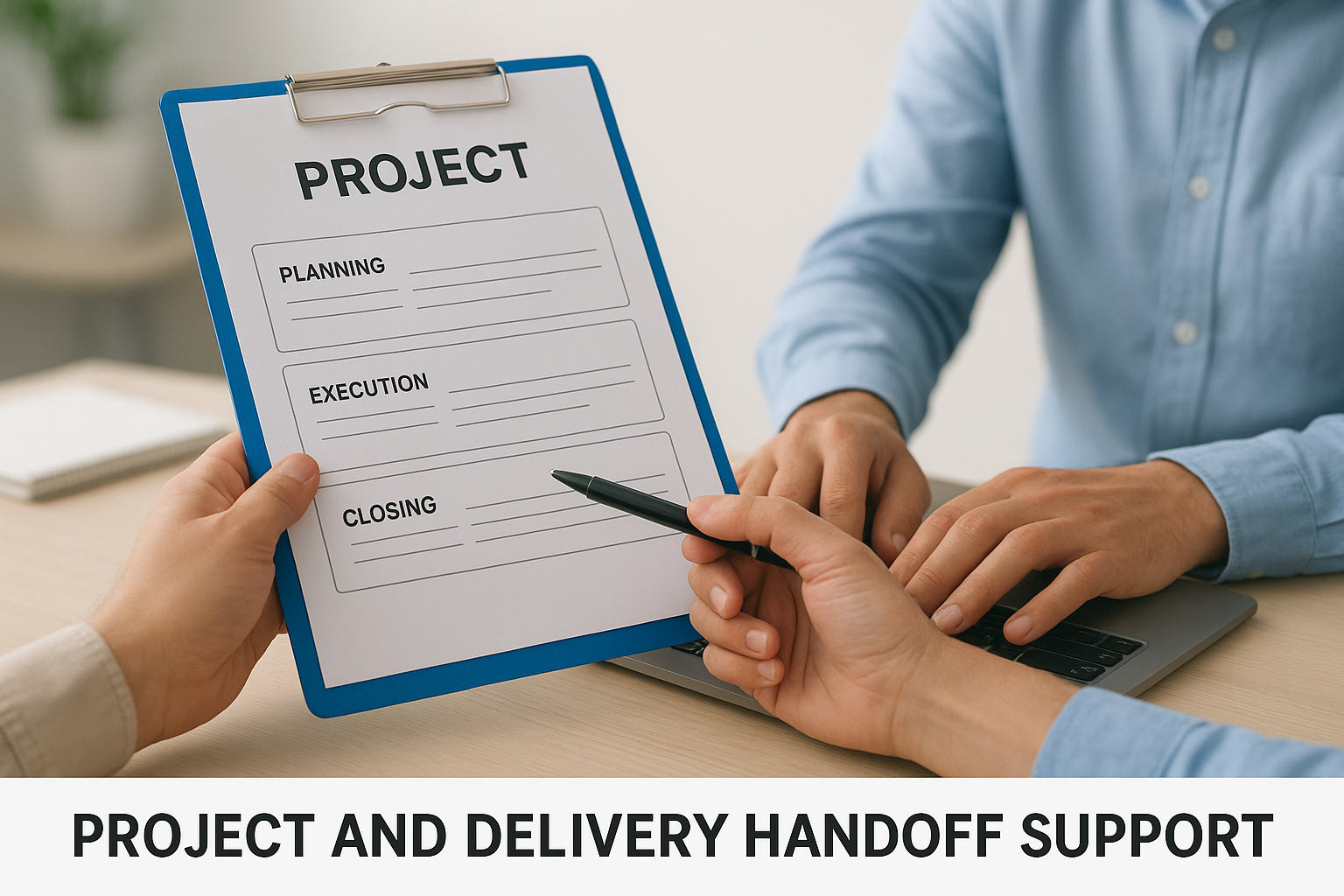 Project and delivery handoff support