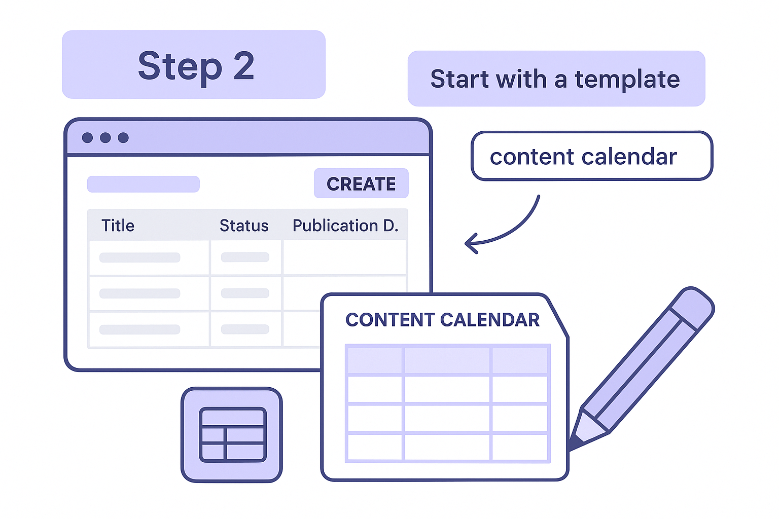Access the content calendar template