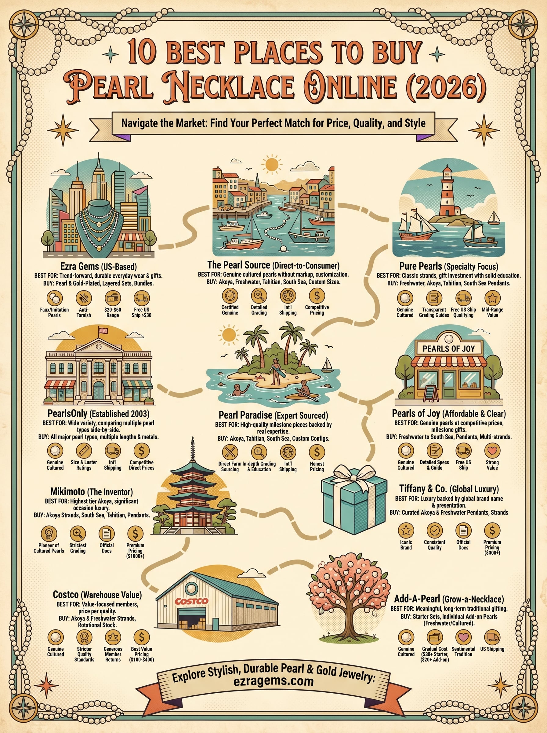 buy pearl necklace online infographic