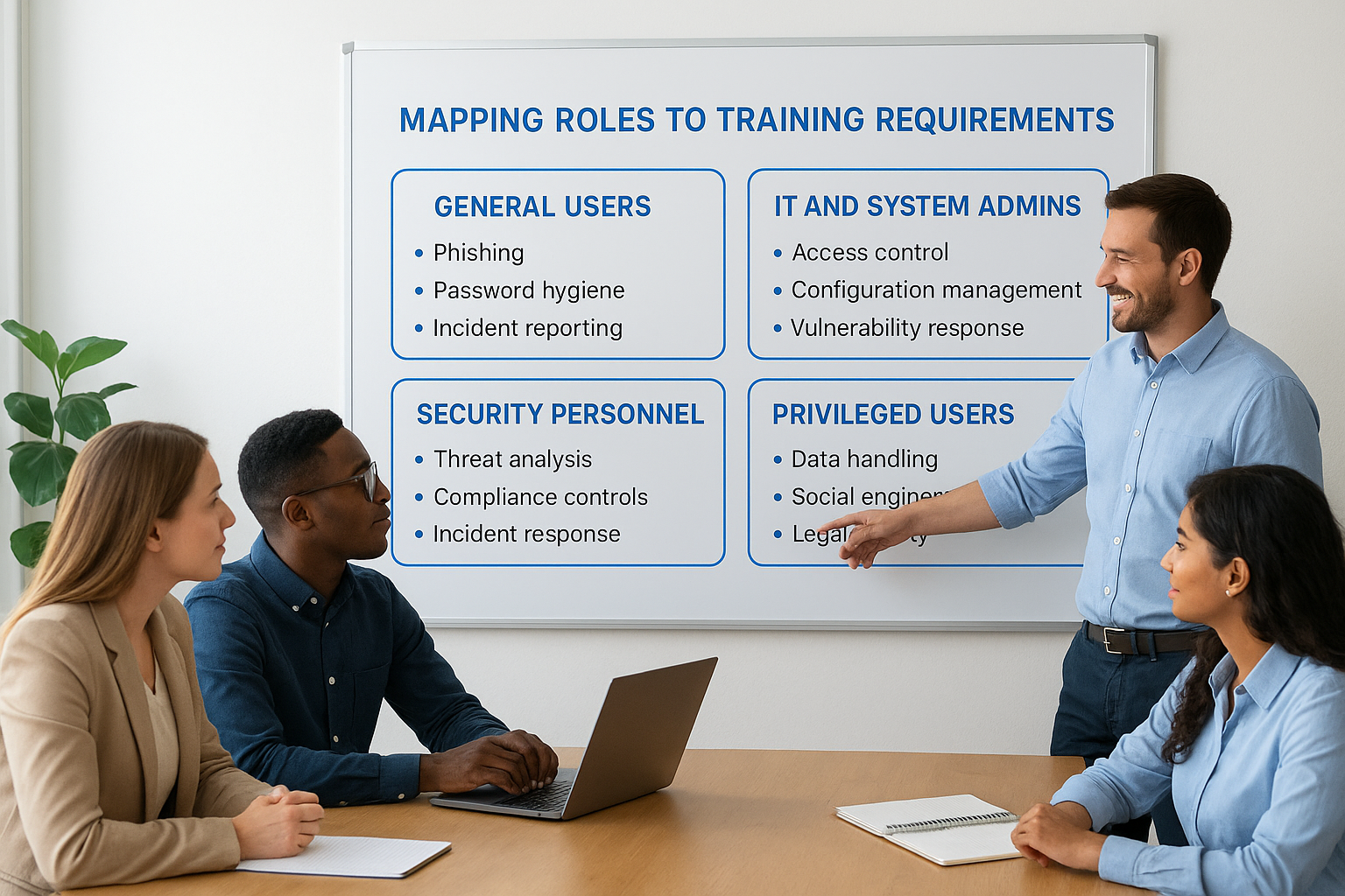 Mapping roles to training requirements