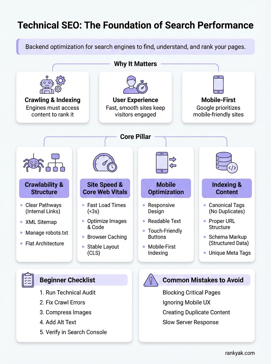 what is technical seo infographic