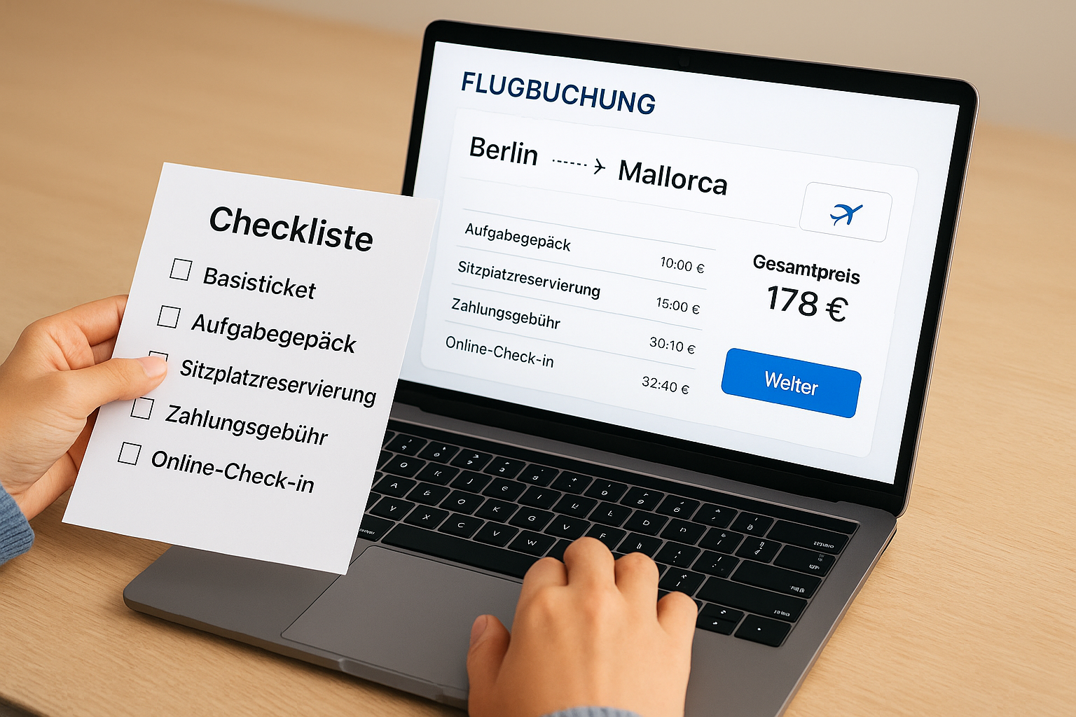 Den Endpreis Schritt für Schritt aufschlüsseln