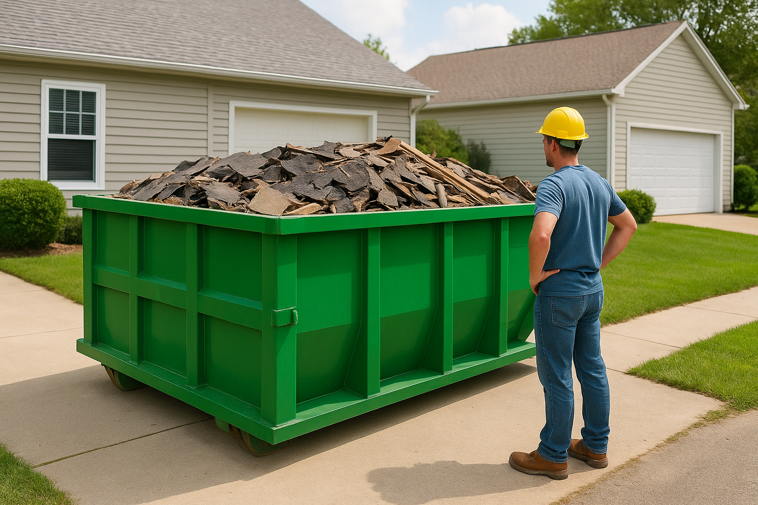 Match dumpster size to your weight estimate