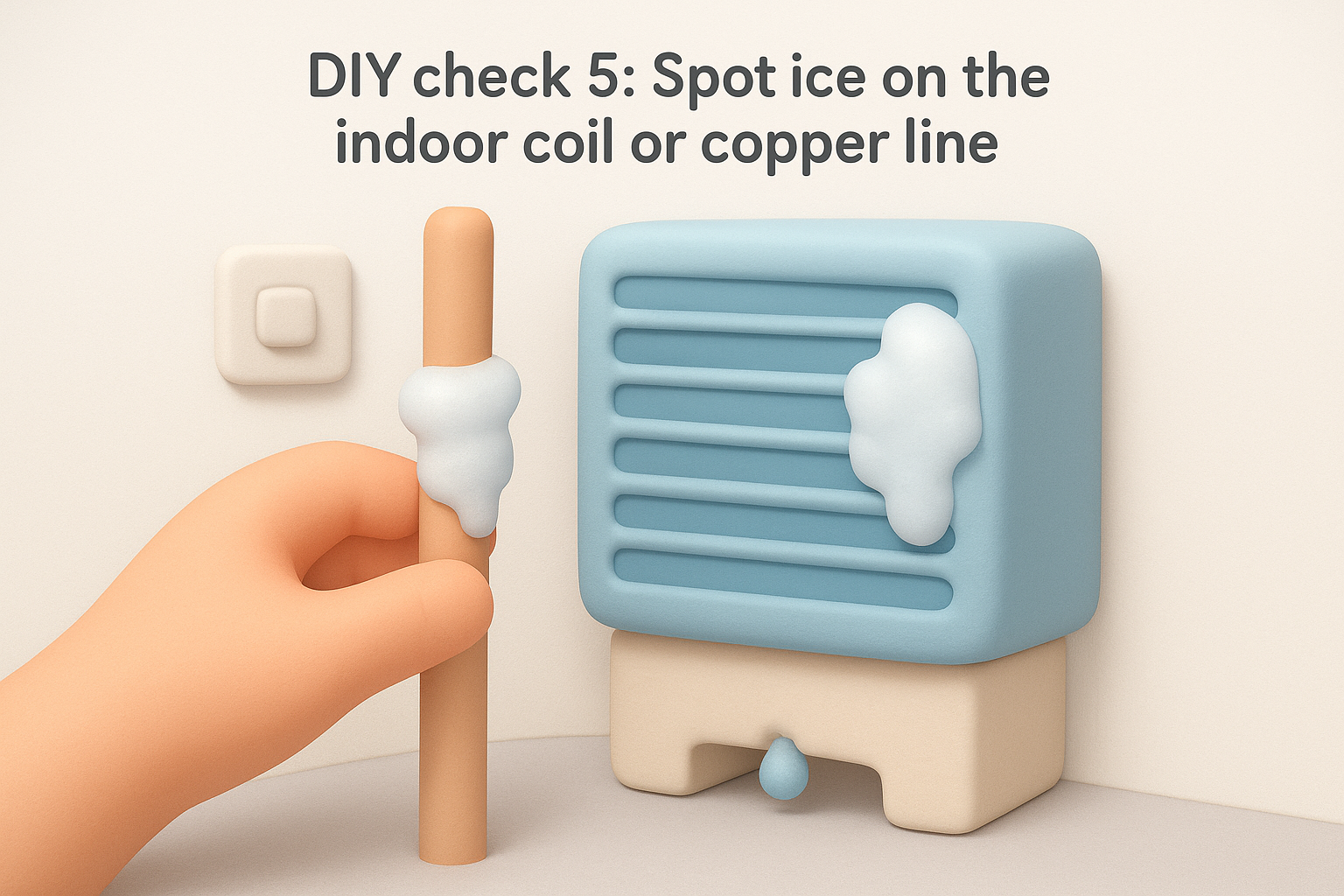 DIY check 5: Spot ice on the indoor coil or copper line
