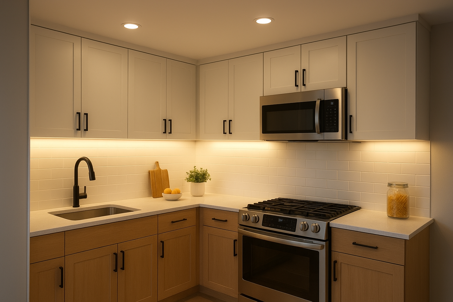 10. Brighten the room with layered lighting