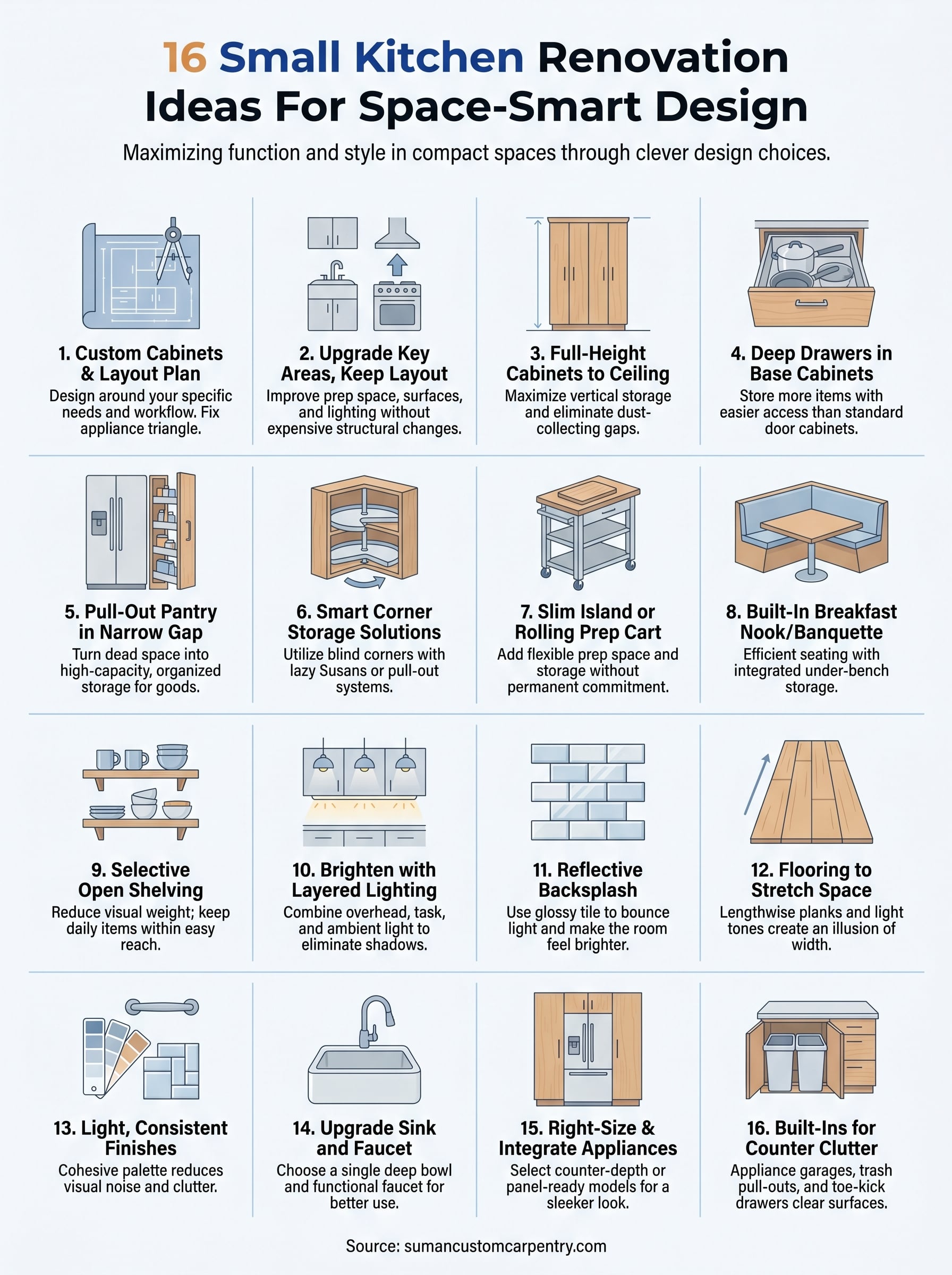 small kitchen renovation ideas infographic