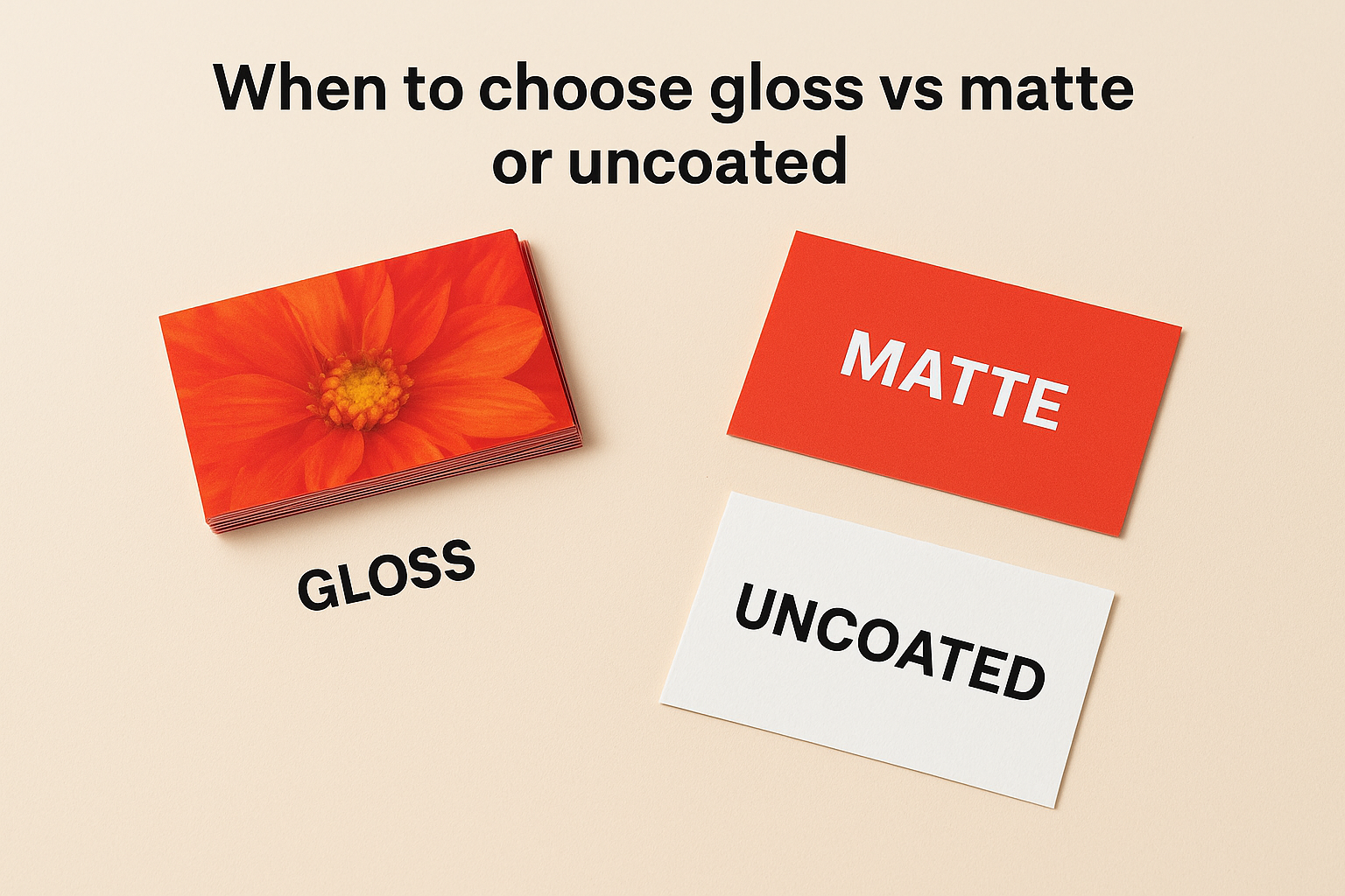 When to choose gloss vs matte or uncoated
