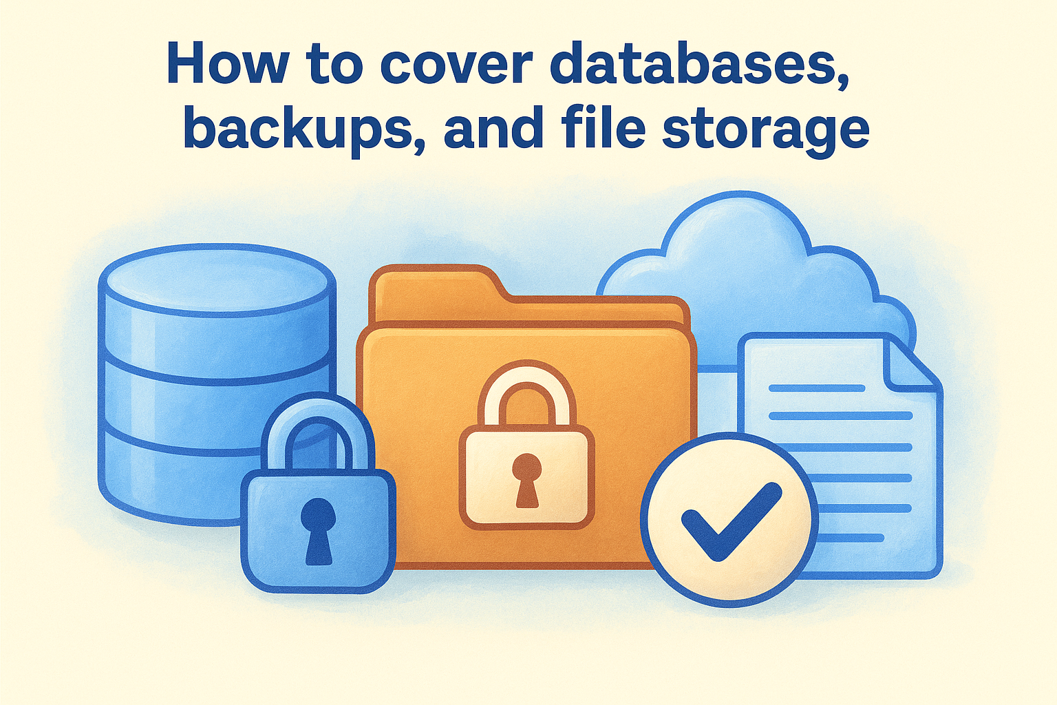 How to cover databases, backups, and file storage