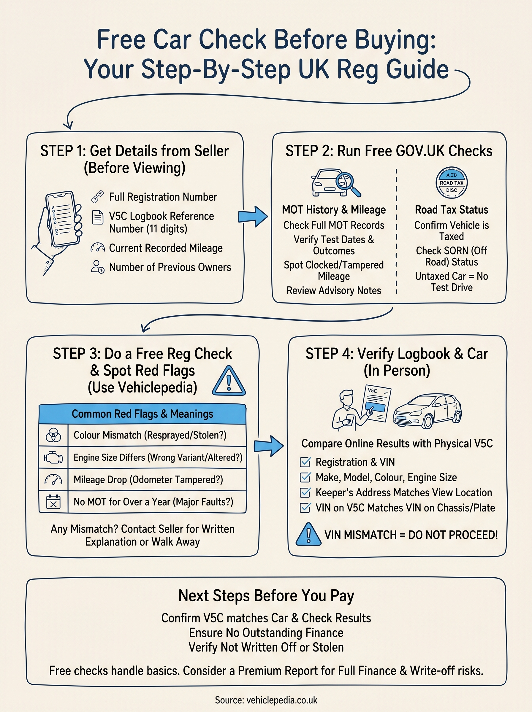 free car check before buying infographic
