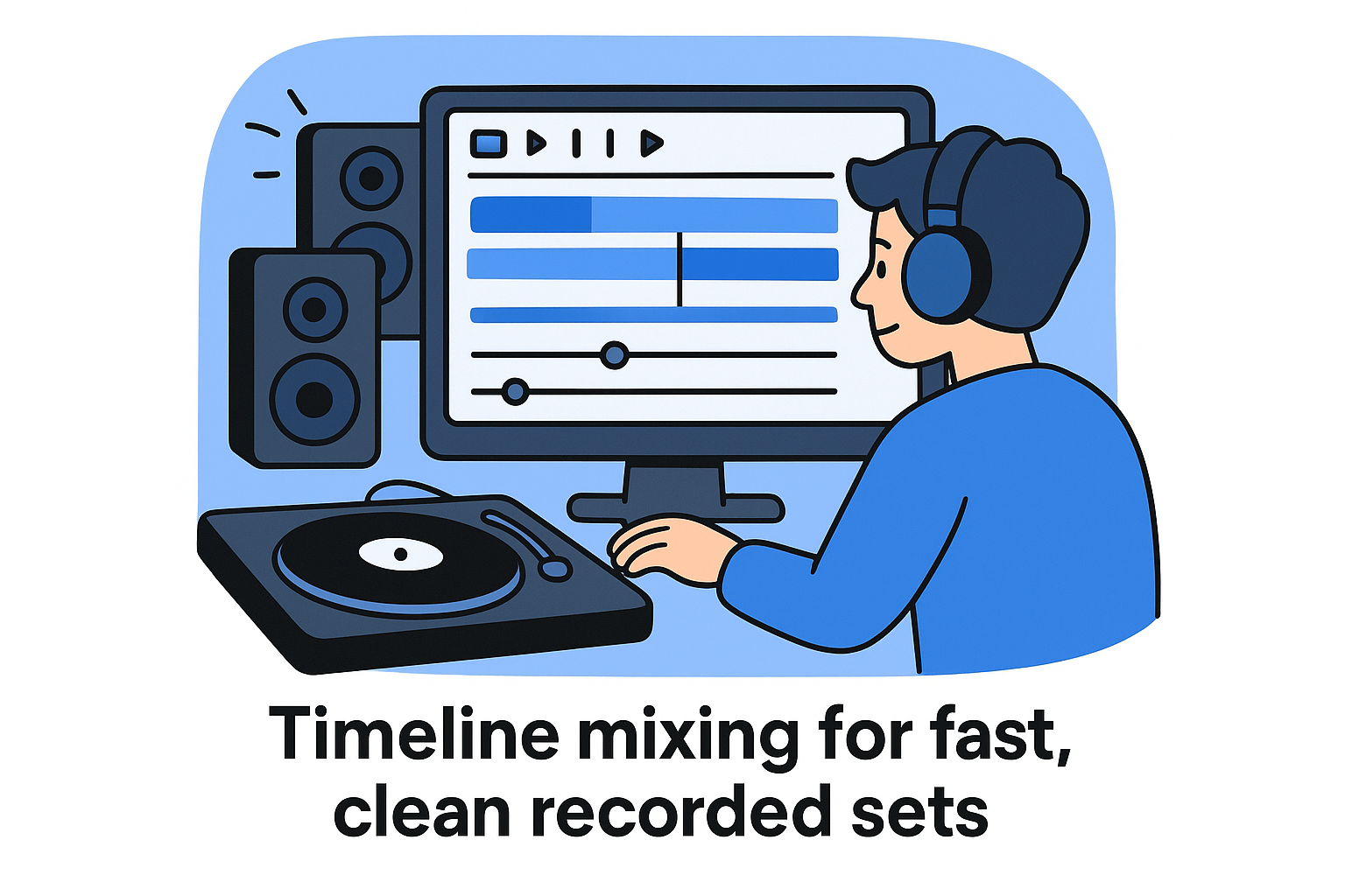 Timeline mixing for fast, clean recorded sets