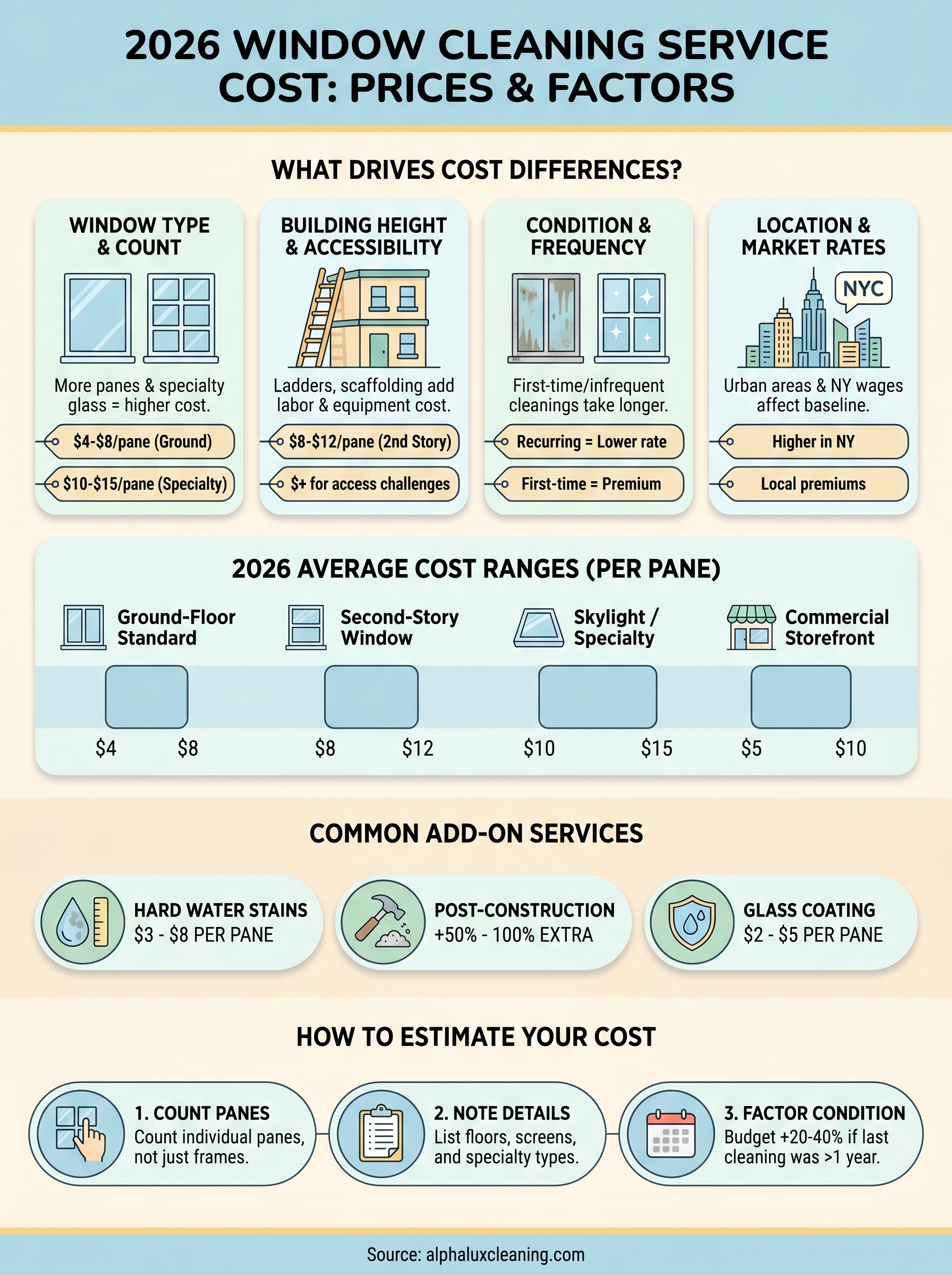 window cleaning service cost infographic