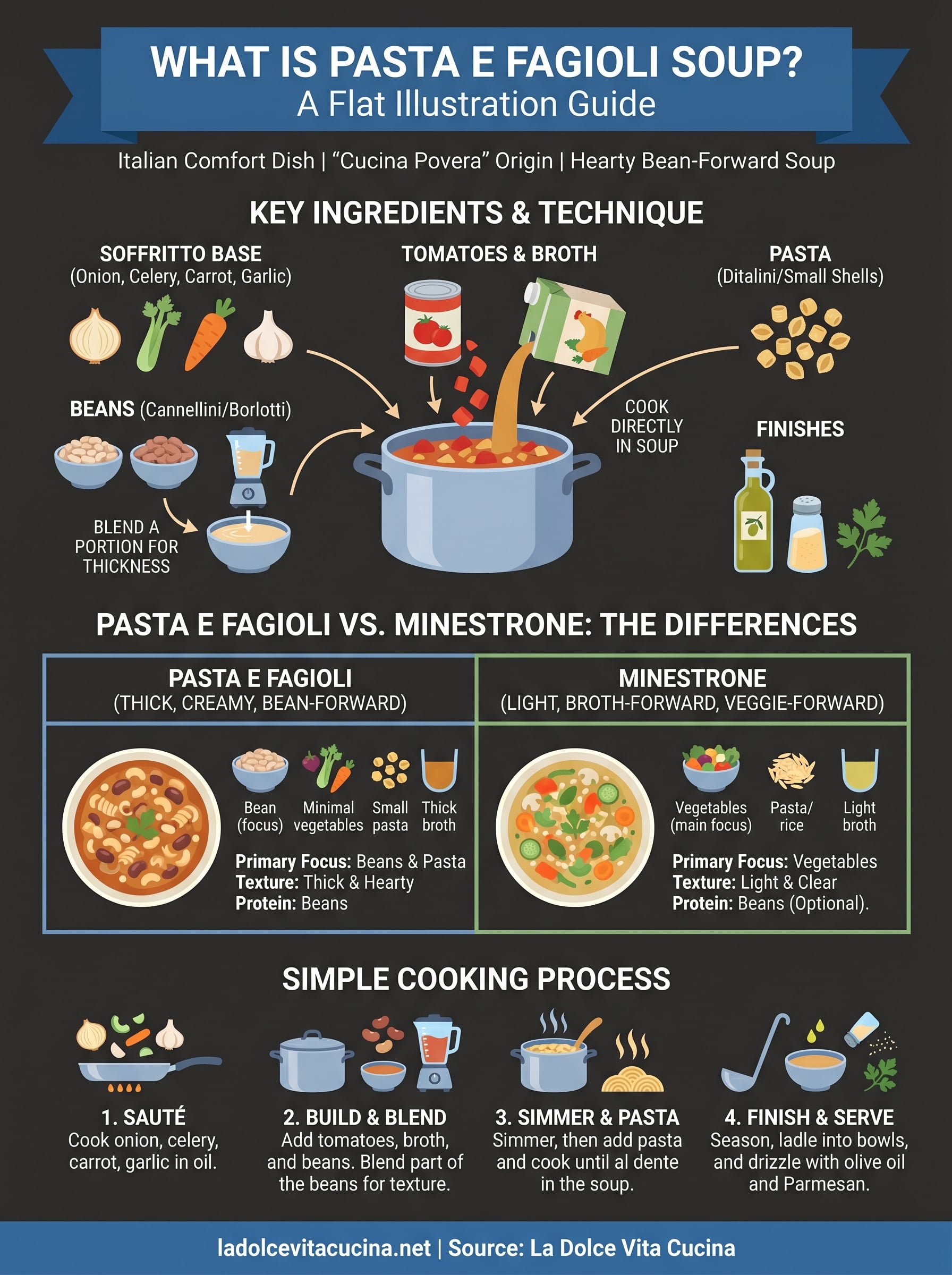 what is pasta e fagioli soup infographic