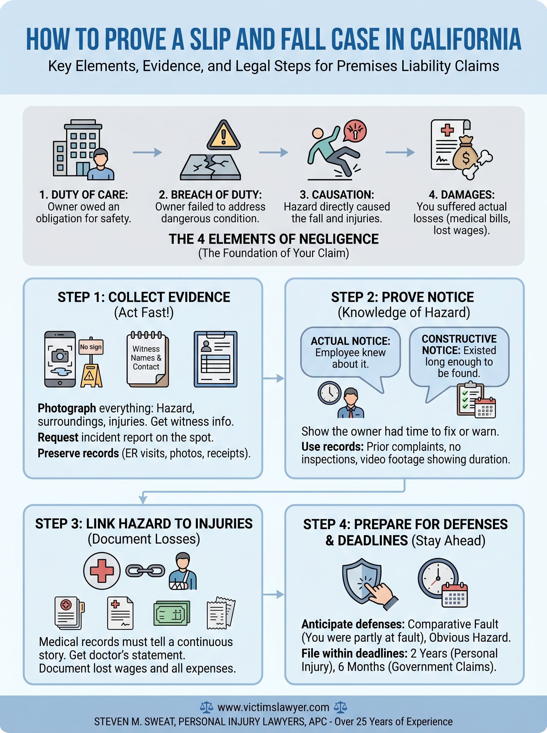 how to prove a slip and fall case infographic