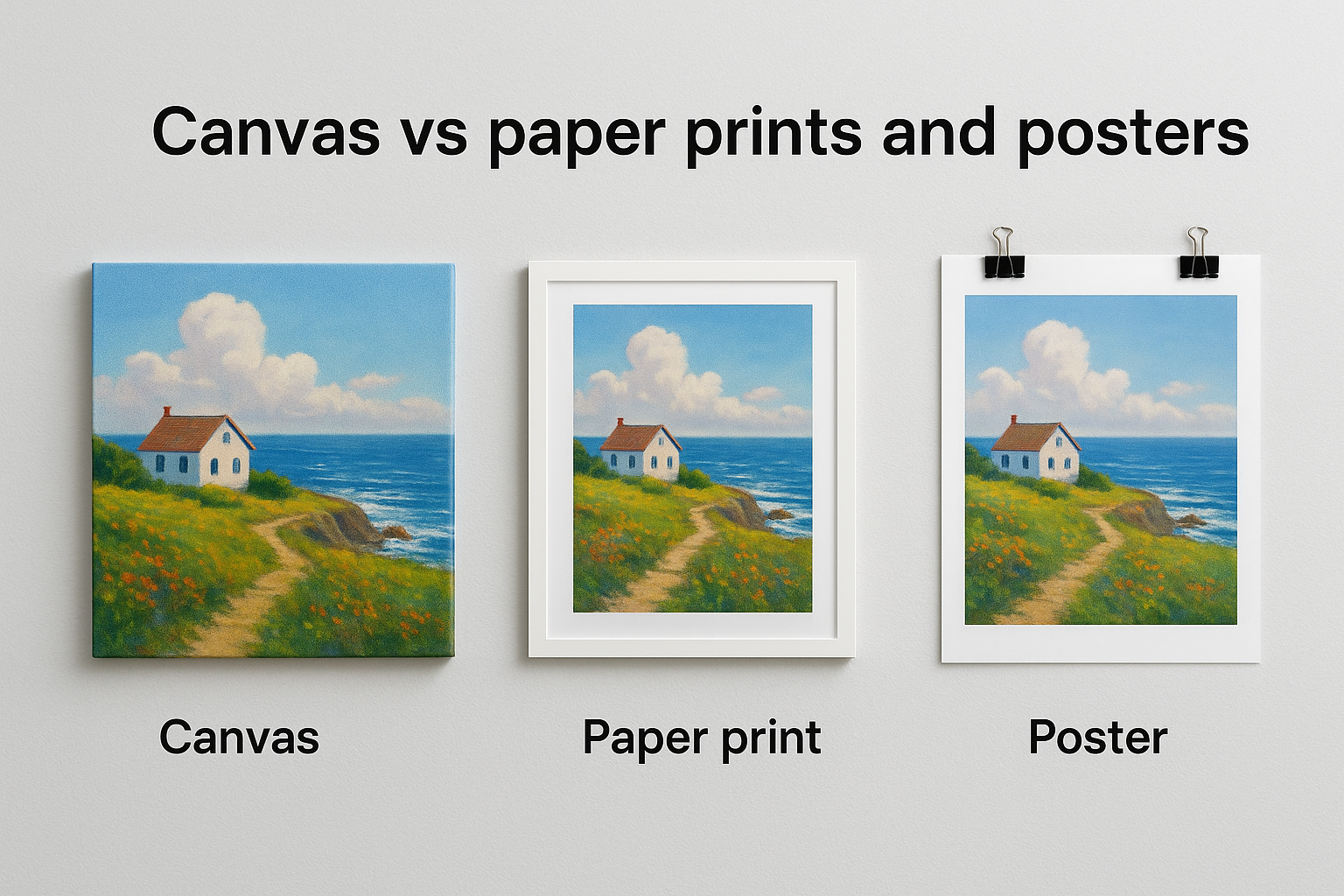 Leinwand vs. Papierdrucke und Poster