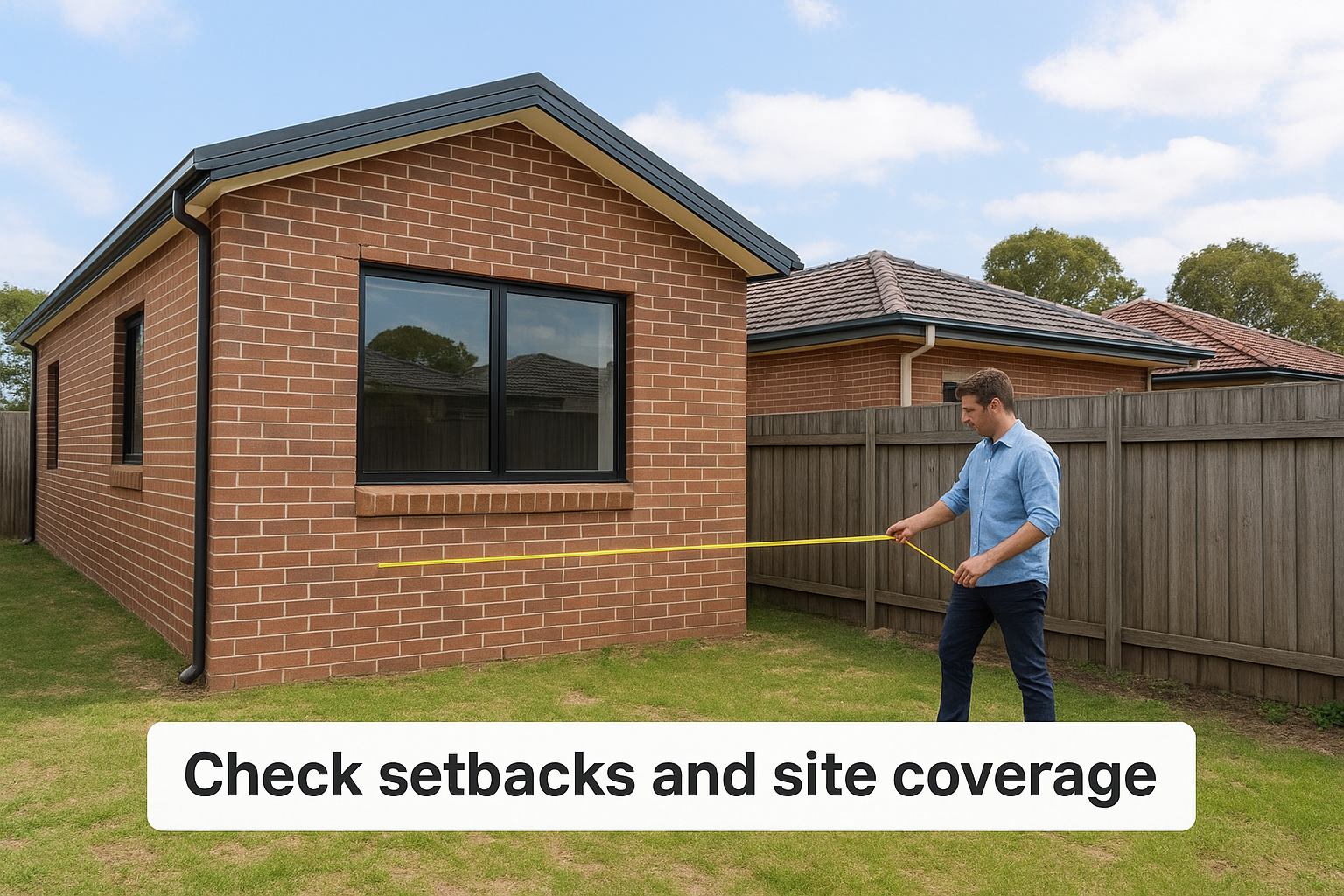 Check setbacks and site coverage