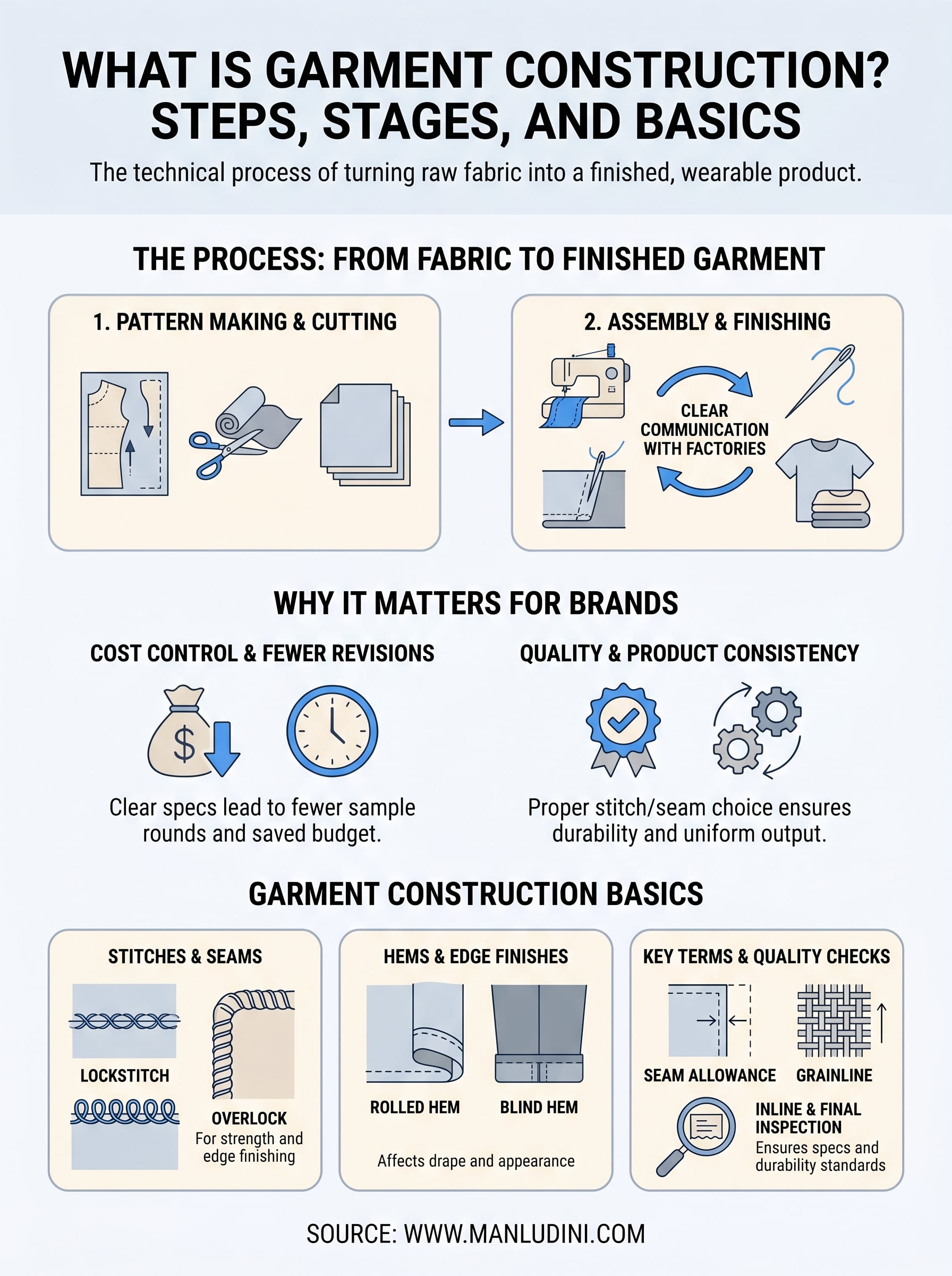 what is garment construction infographic