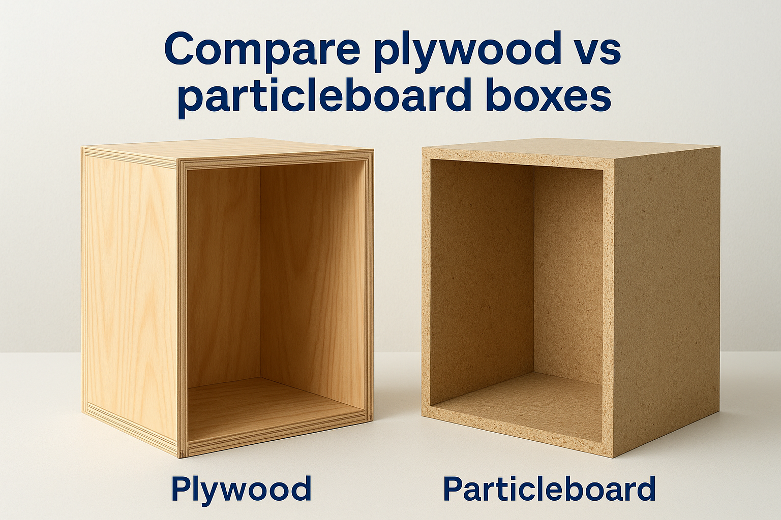 Compare plywood vs particleboard boxes
