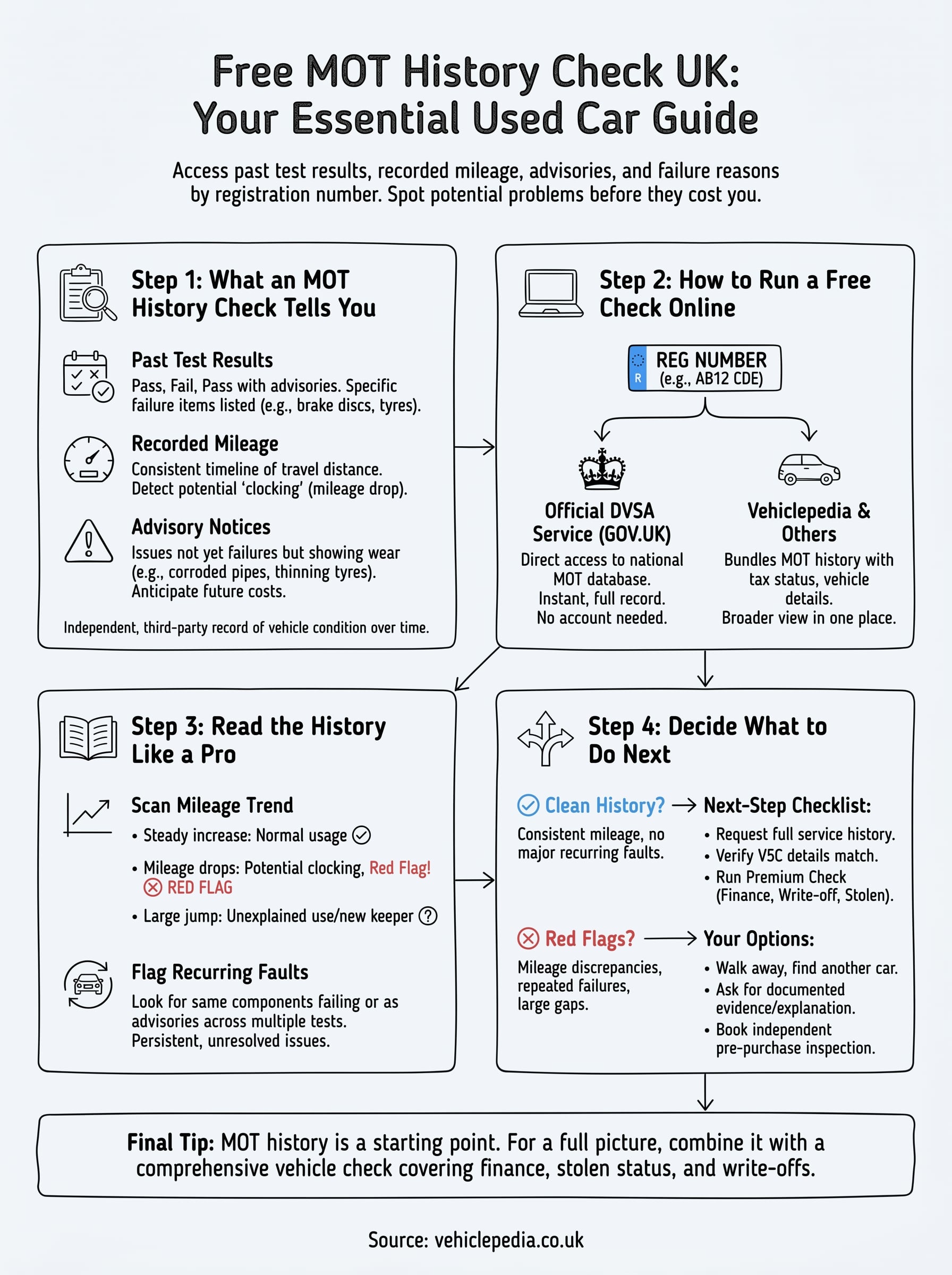 free mot history check uk infographic