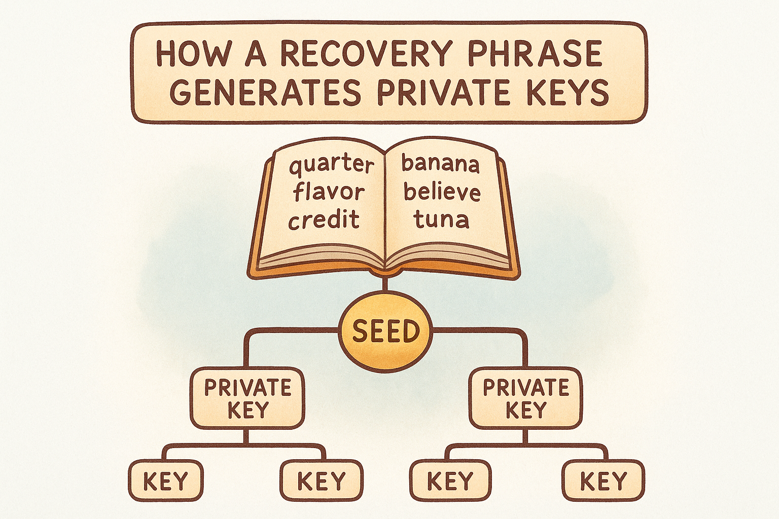 How a recovery phrase generates private keys