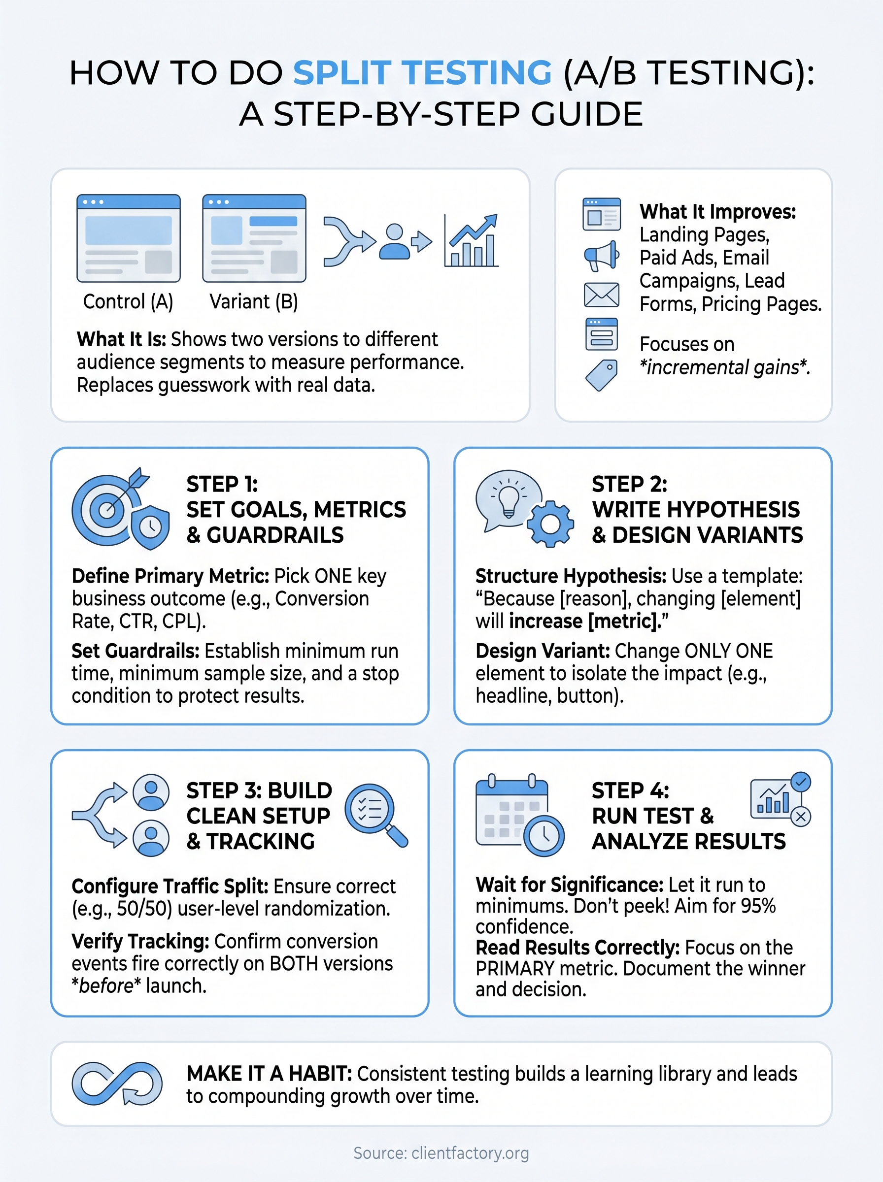 how to do split testing infographic