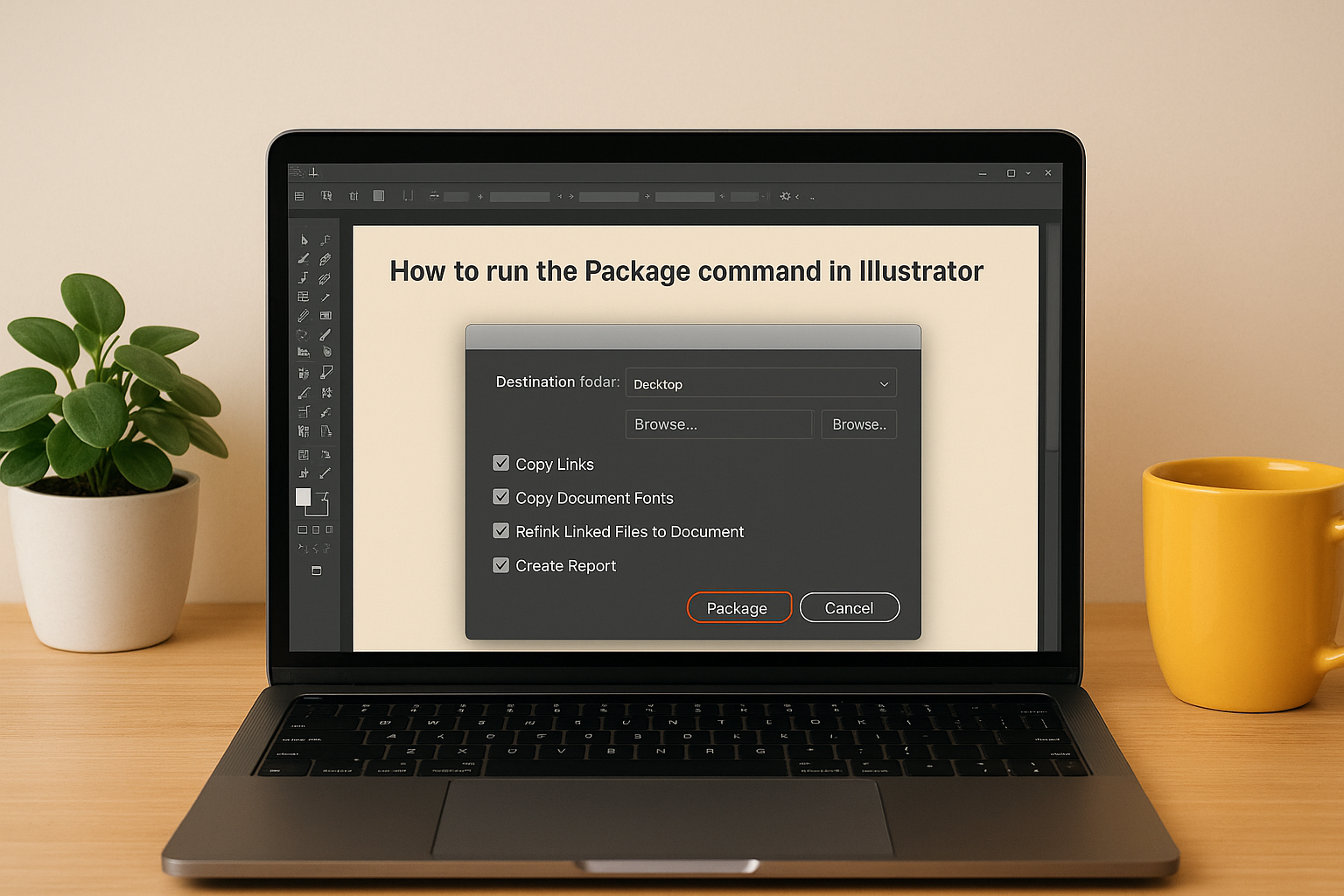 How to run the Package command in Illustrator