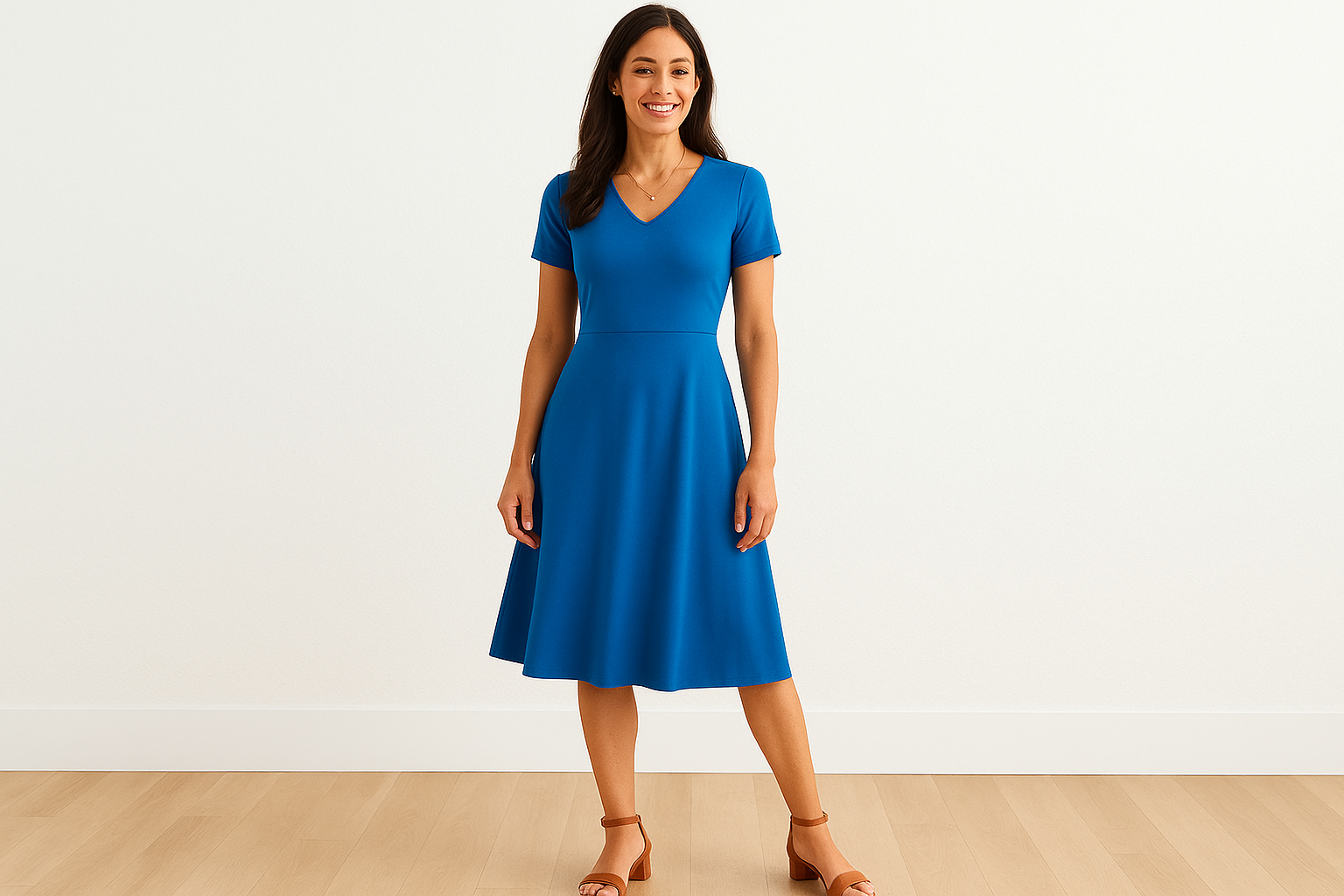 1. JudyP Fit-and-Flare Tencel Dress