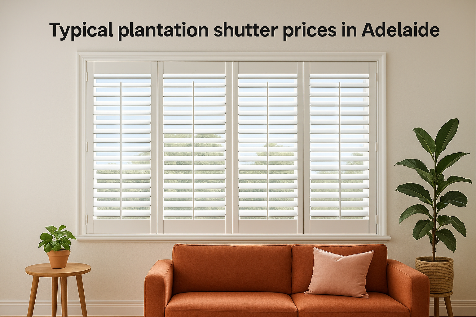 Typical plantation shutter prices in Adelaide
