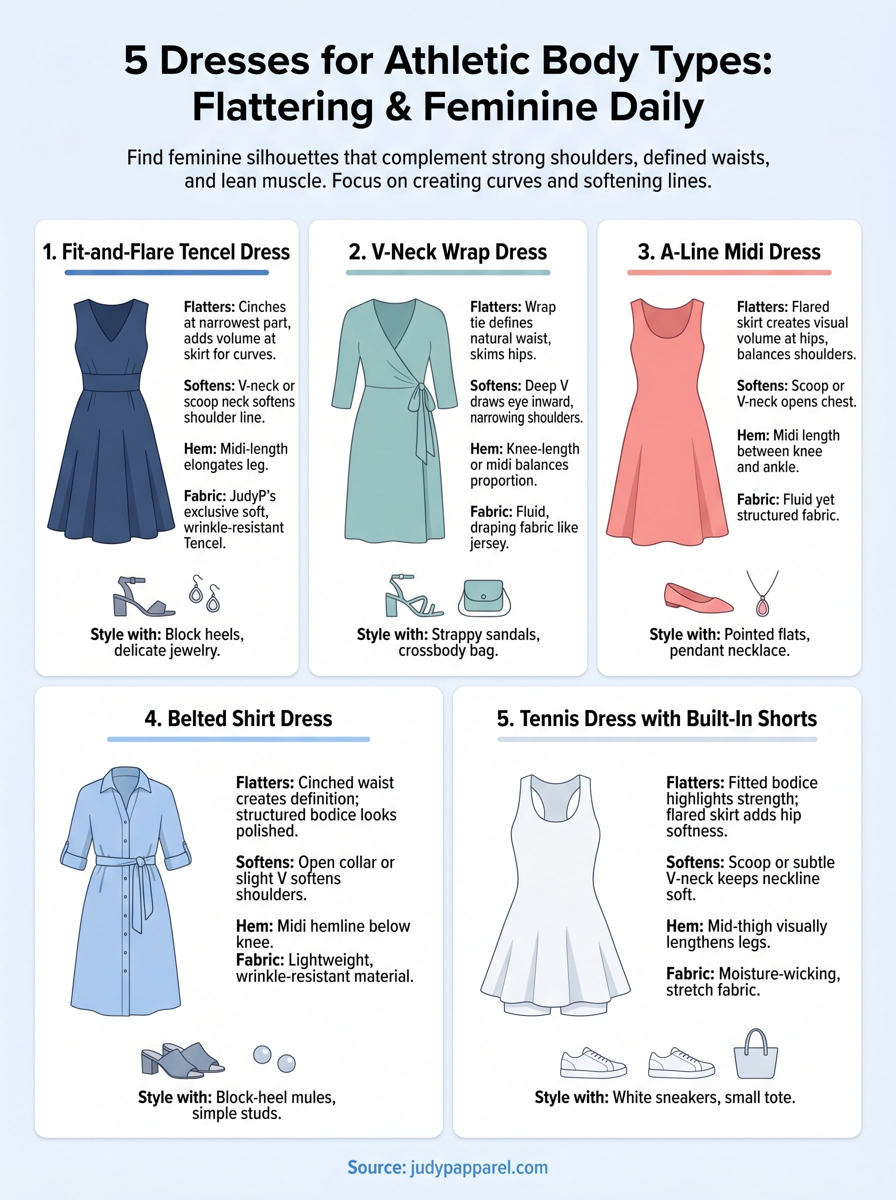 dresses for athletic body infographic