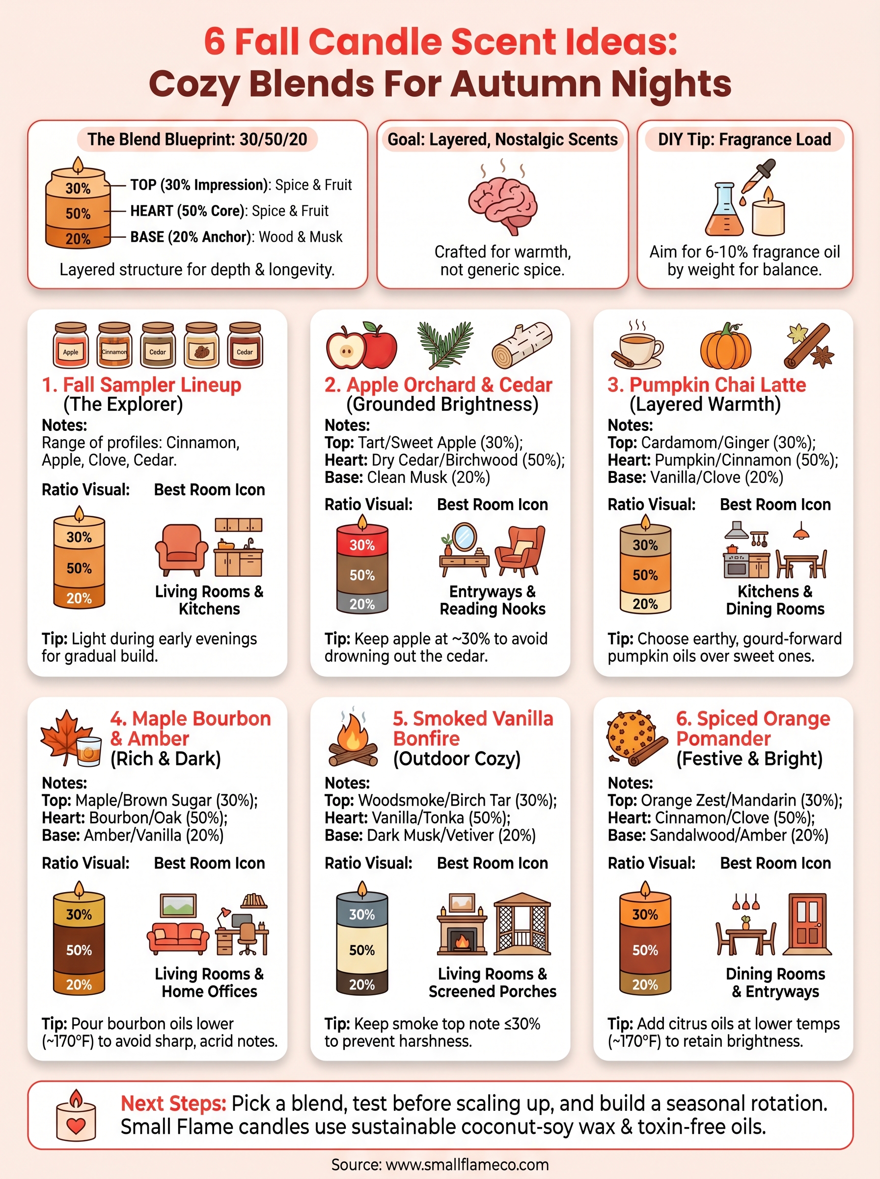 fall candle scent ideas infographic
